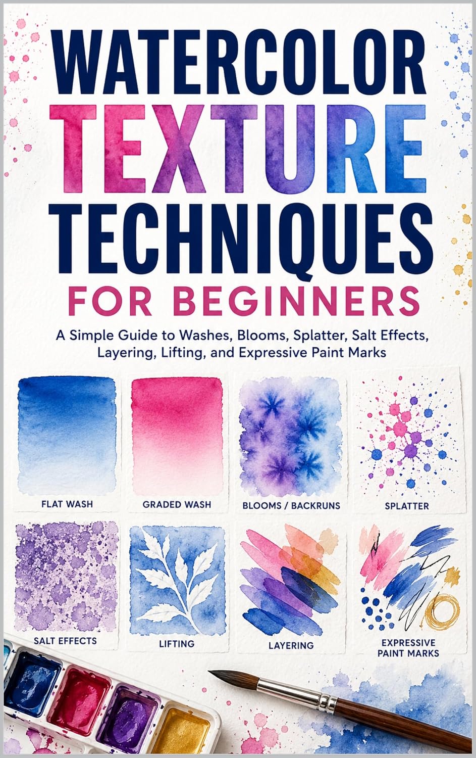 ler totalmente Watercolor Texture Techniques for Beginners: Simple Guide to Washes, Blooms, Splatter, Salt Effects, Layering, Lifting, and Expressive Paint Marks (Creative Watercolor) (English Edition)