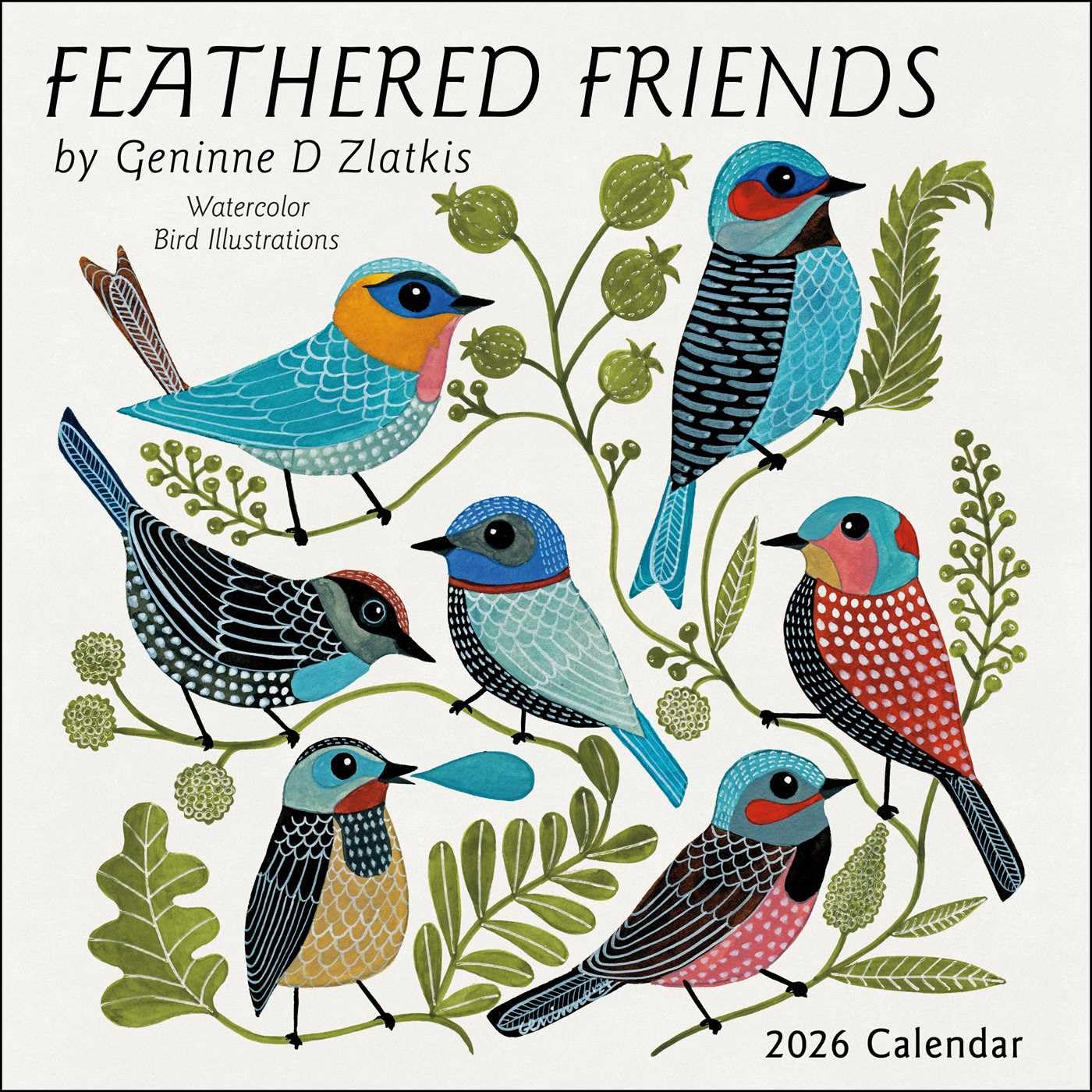 capítulo por capítulo baixar Feathered Friends 2026 Wall Calendar: Watercolor Bird Illustrations