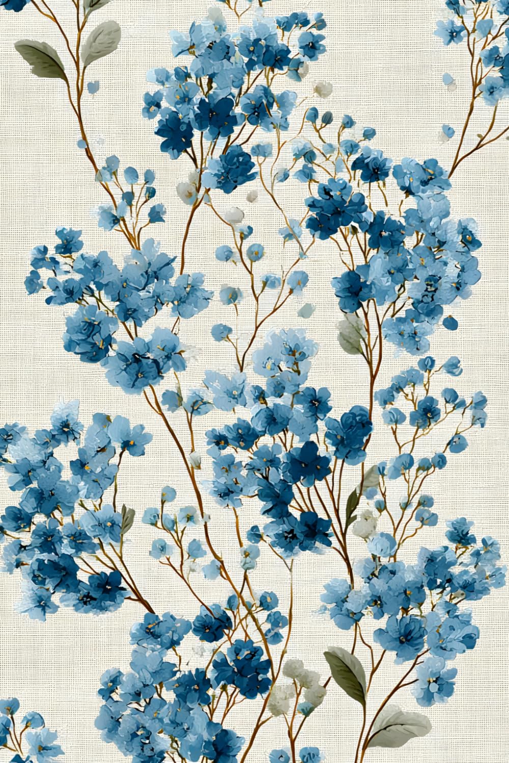 Forget Me Not Graph Paper Notebook: Blue Flower Grid Book: Botanical Cover Notebook for Students, Drawing & Planning, 6x9 Inches, 110 Pages
