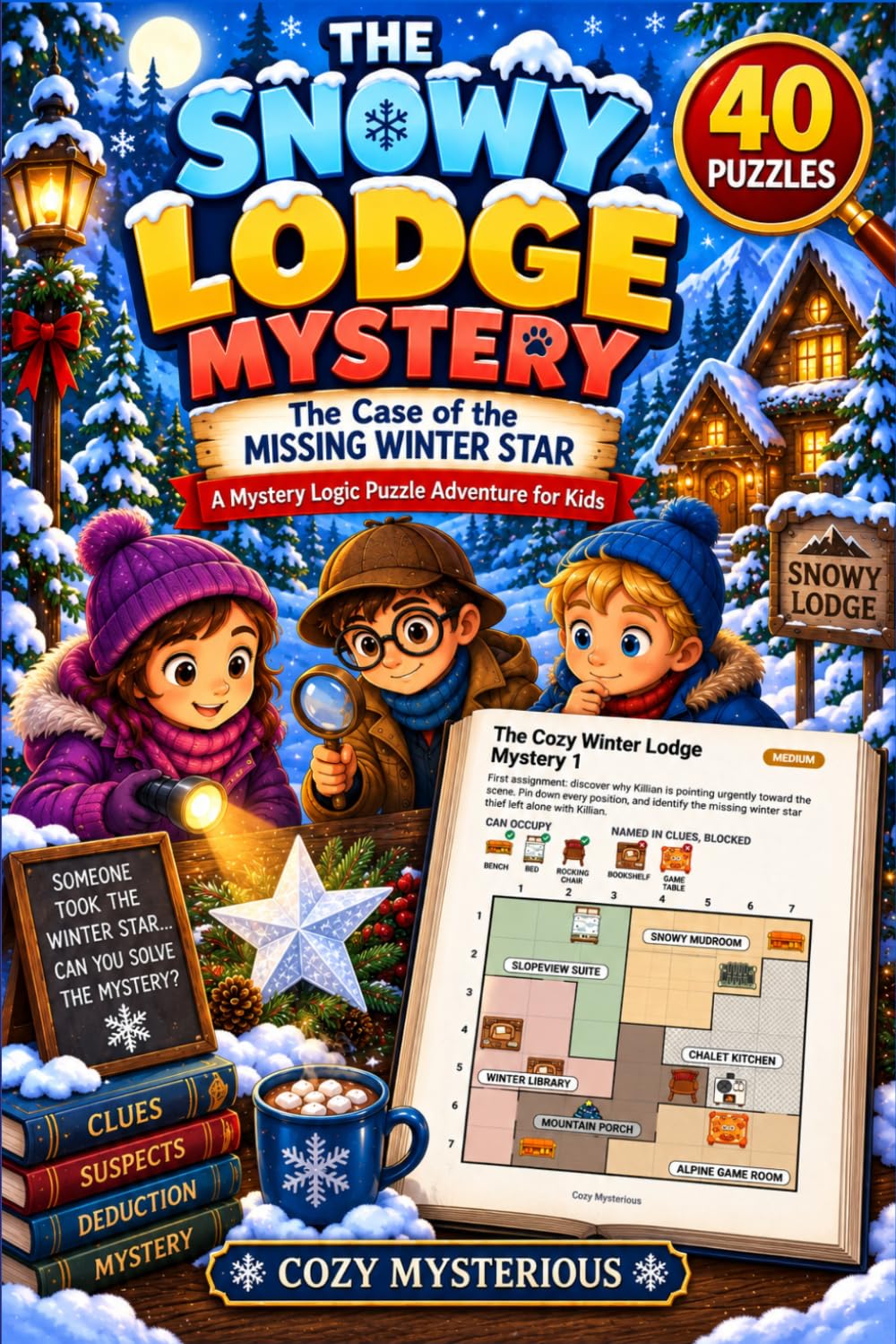 ler totalmente Crime Scene Sudoku: The Snowy Lodge Mystery — The Case of the Missing Winter Star: 40 Mystery Logic Puzzles with Spatial Clues, Suspects, Deduction &... Mystery Crime Scene Sudoku Quest Adventures)