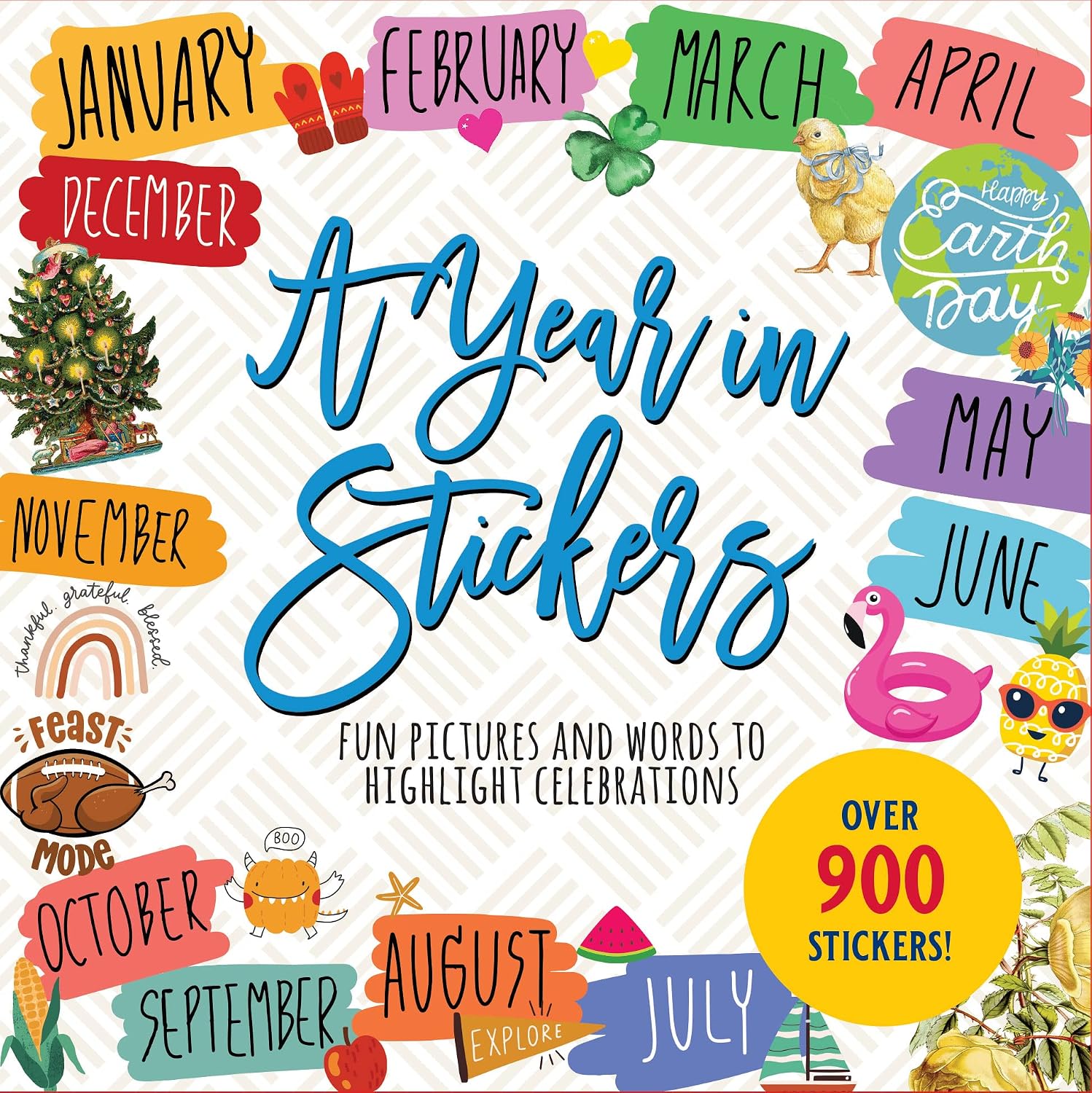 A Year in Stickers: Fun Pictures and Words to Highlight Celebrations baixar livro de graça
