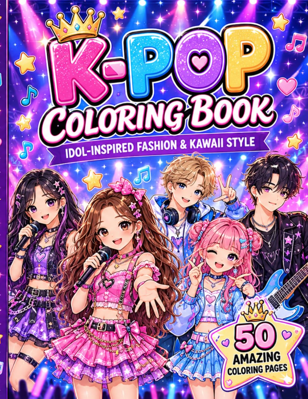 capítulo por capítulo baixar K-Pop Coloring Book: Idol Fashion, Chibi & Kawaii Coloring Pages for Kids, Tweens, Teens & Adults