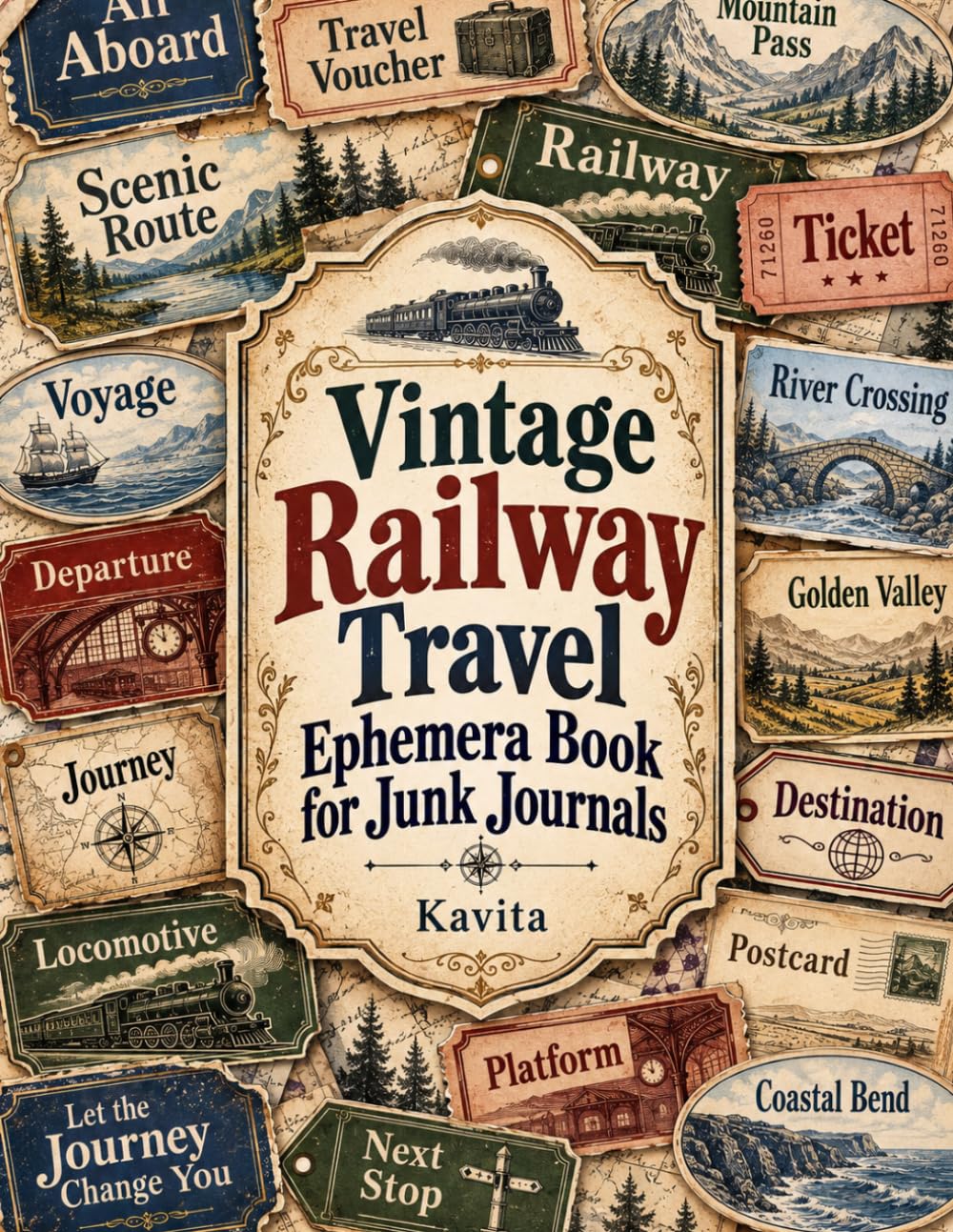 capítulo por capítulo baixar Vintage Railway Travel Ephemera Book for Junk Journals: Passport, Train and Journey 3000+ Cutouts for Scrapbooking, Collage Pages and Paper Crafts