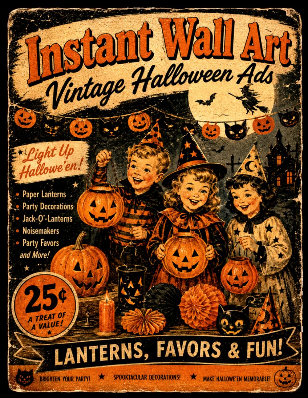 capítulo por capítulo baixar Instant Wall Art: Vintage Halloween Ads Art Prints That Are Ready-to-Frame: 45 Vintage-Inspired Illustrations for Spooky Cute Wall Decor