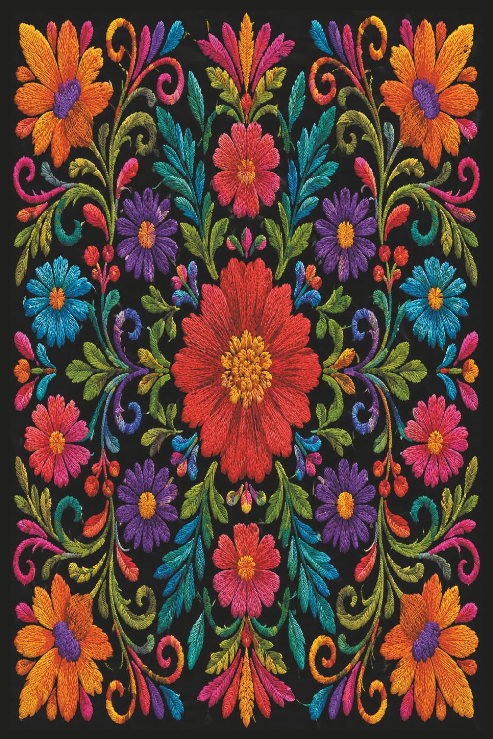 ler totalmente Mexican Folk Floral Notebook: Colorful Traditional Flower Pattern Journal Inspired by Mexican Art and Culture