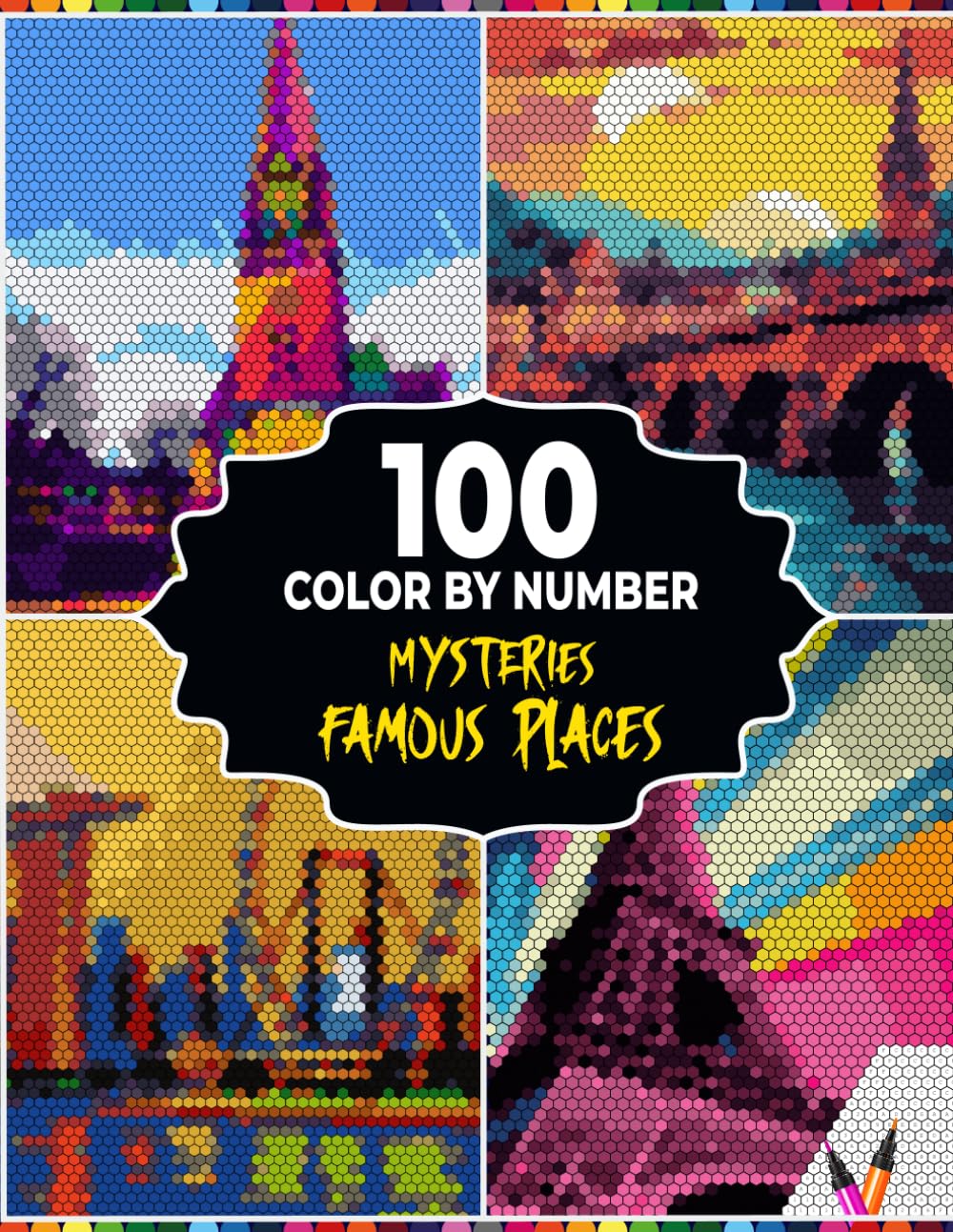 ler totalmente 100 Color by Number Mysteries Famous Places: Hexagon Pattern Designs Featuring Global Landmarks — Color by Number Activity Book with a Master 20 Color Palette for Stress Relief and Mindful Creativity