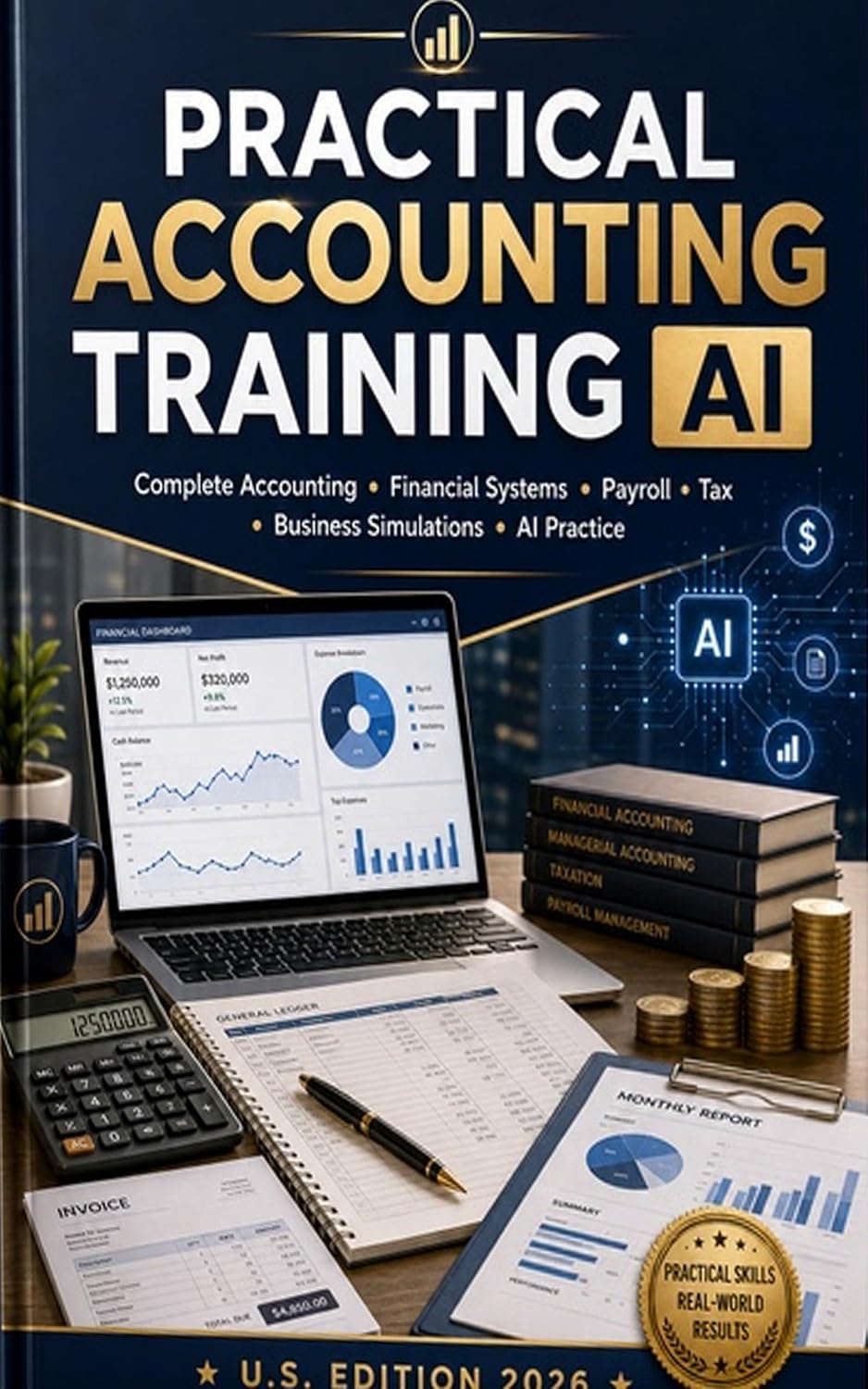 ler totalmente Practical Accounting Training AI: Complete Accounting | Financial Systems | Payroll | Tax | Business Simulations | Practical References | AI Practice (English Edition)