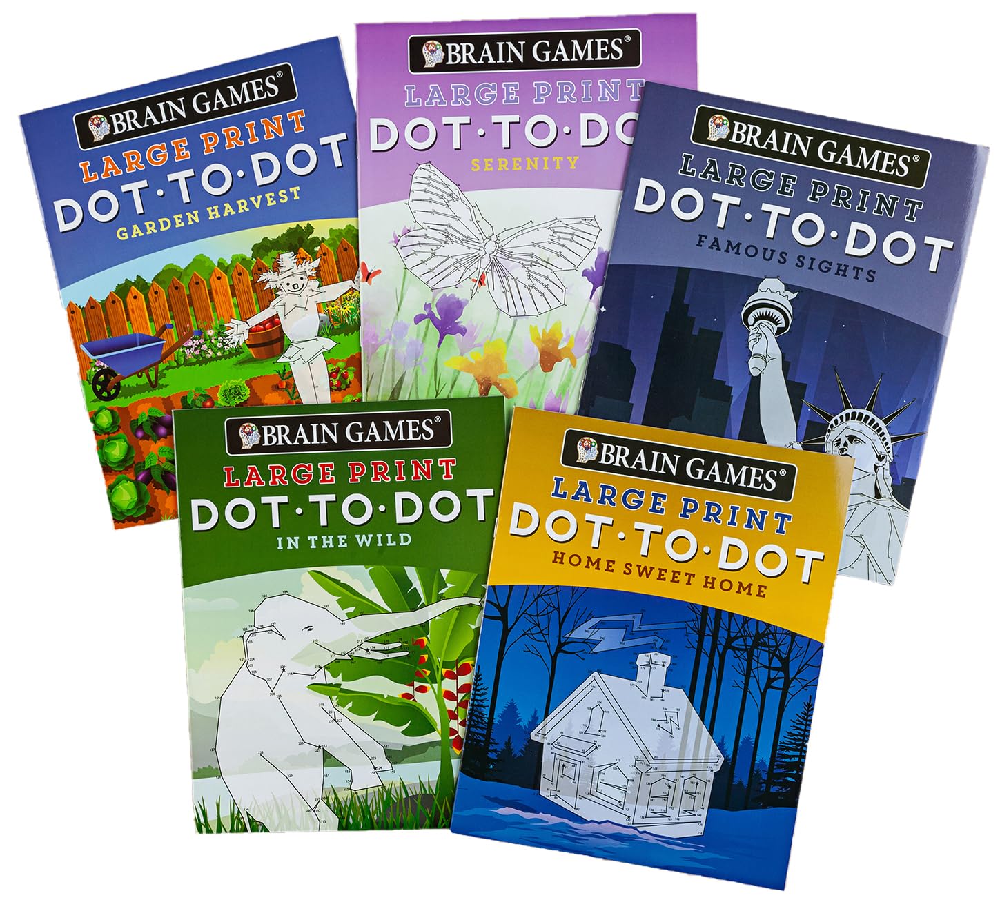 Brain Games 5 Booklet Set - Large Print Dot to Dot baixar o livro de graça