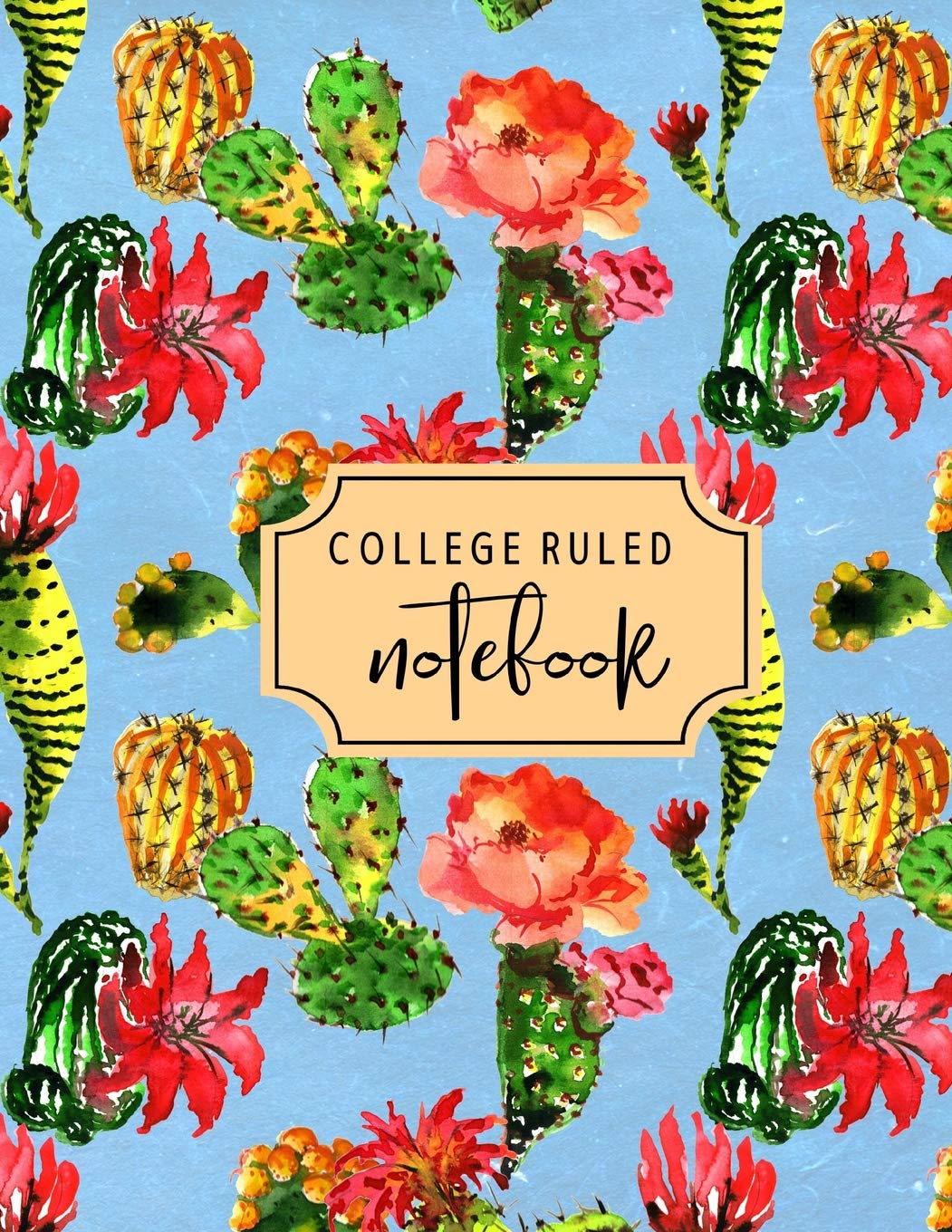 capítulo por capítulo baixar College Ruled Notebook: Blue Flowering Cactus Cover