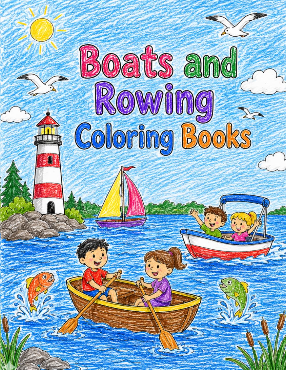 Boats and Rowing Coloring Books