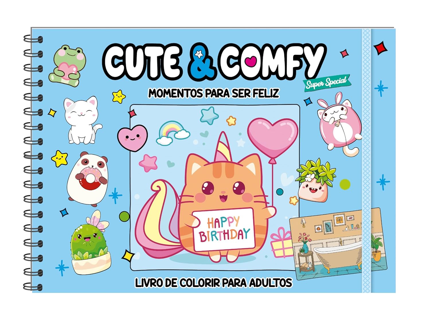 Cute & Comfy Super Special - Livro de Colorir Adulto - Momentos para Ser Feliz - Capa Holográfica baixar livro de graça
