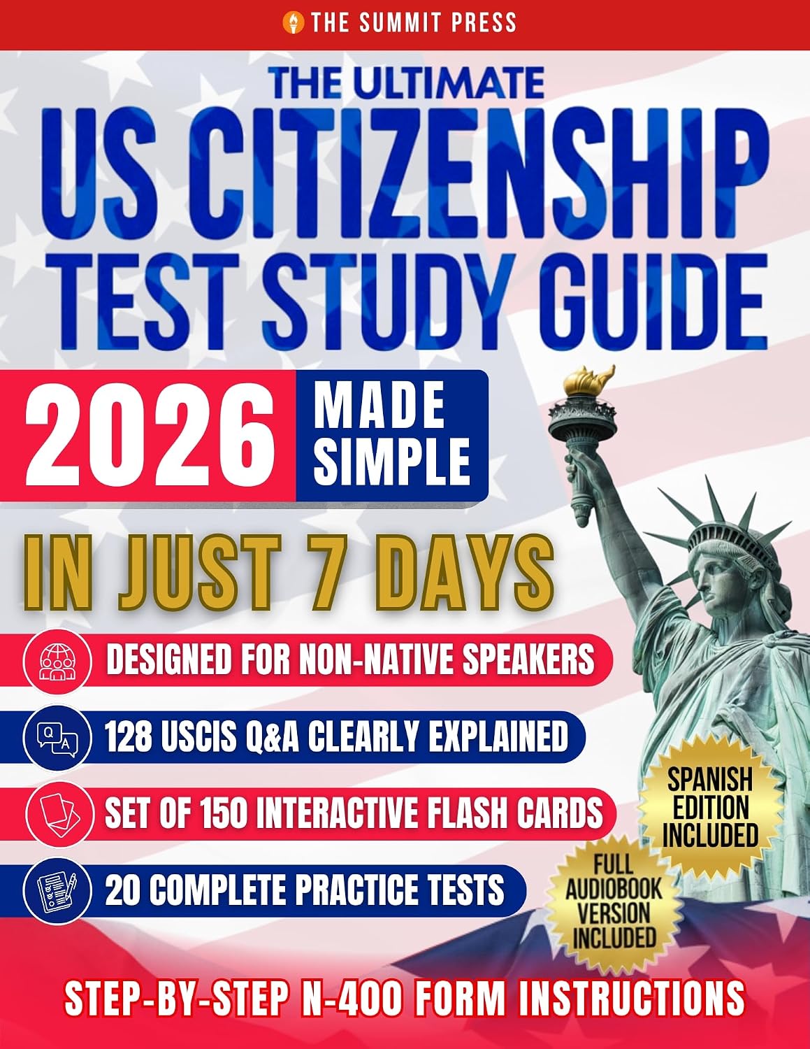 The Ultimate US Citizenship Test Study Guide Made Simple: Ace the Test on Your First Try in Just 7 Days with Expert Hacks from Former Examiners. 128 USCIS... and 20 Mock Tests Included (English Edition) baixar livro de graça