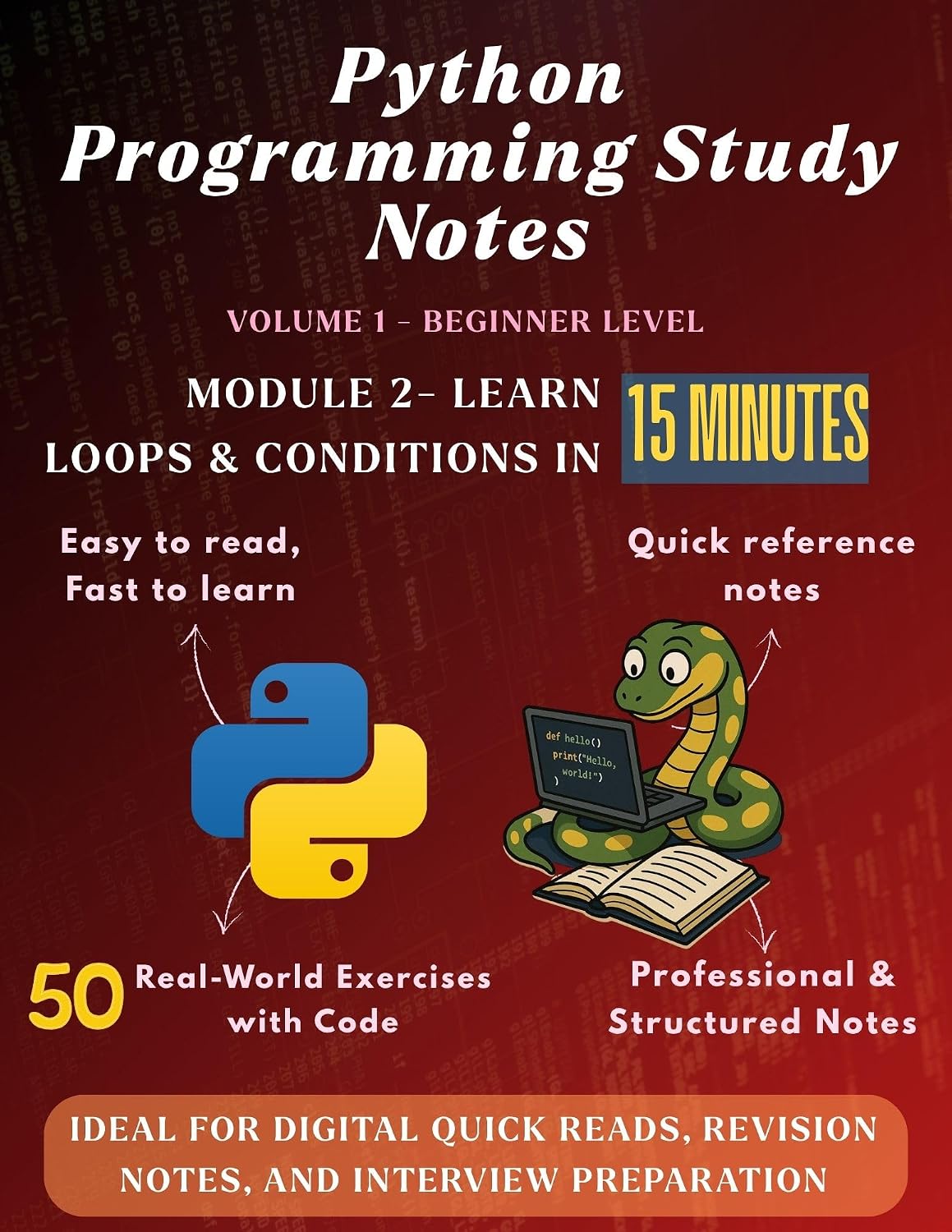 Python Programming Study Notes #2 – Learn Loops & Conditions in 15 Minutes: Module 2 of Complete Python Study Notes Series (20 Modules) | Short Notes for... Notes Series (20 Modules)) (English Edition) baixar o livro de graça