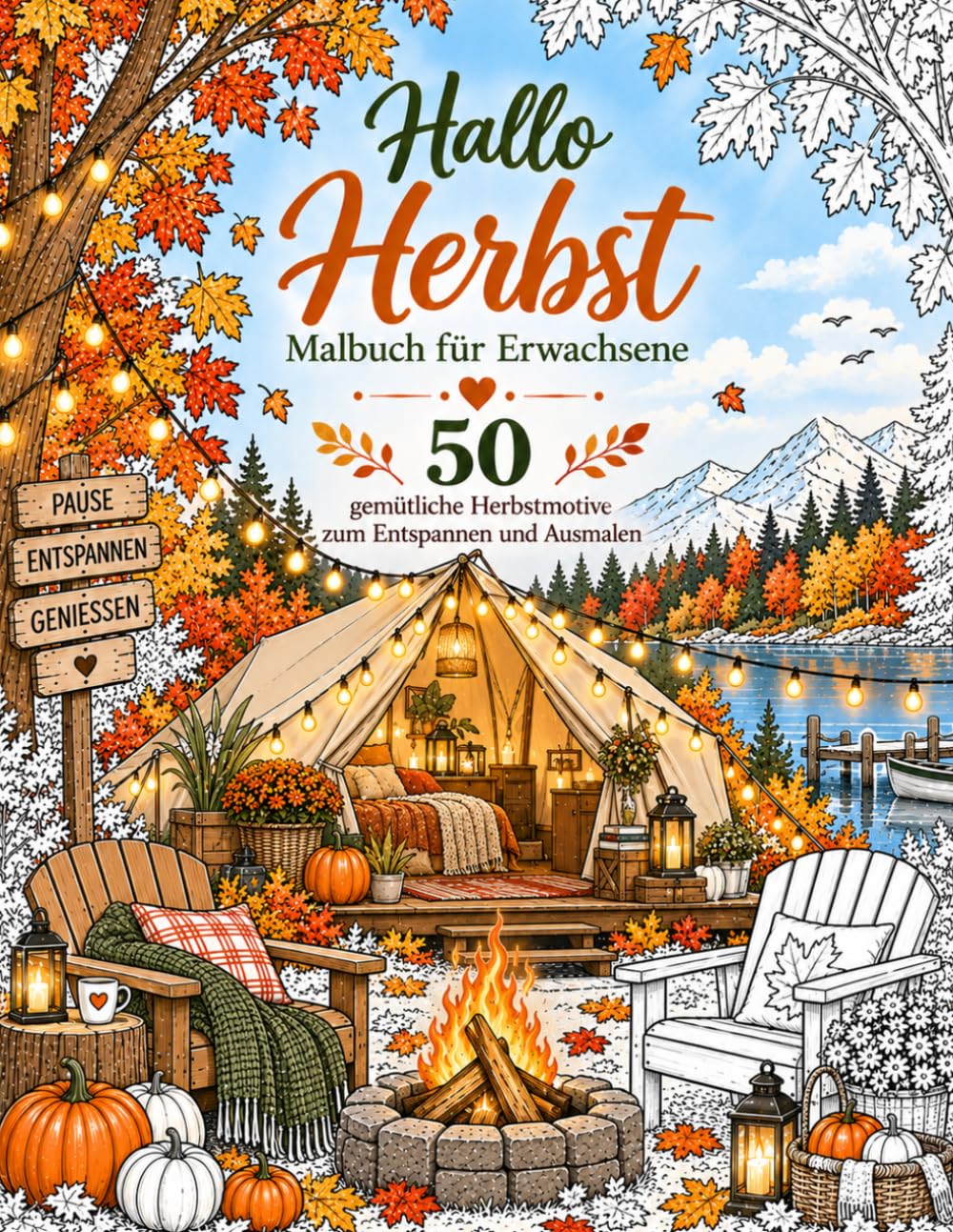 capítulo por capítulo baixar Hallo Herbst – Malbuch für Erwachsene: 50 gemütliche Herbstmotive zum Entspannen und Ausmalen (German Edition)