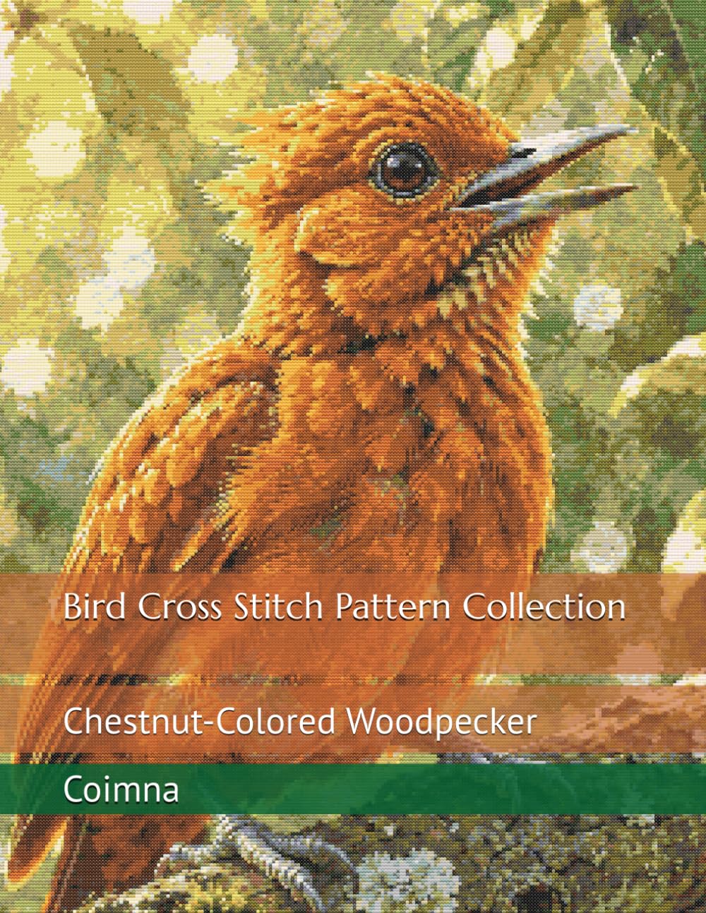 Bird Cross Stitch Pattern Collection: Chestnut-Colored Woodpecker