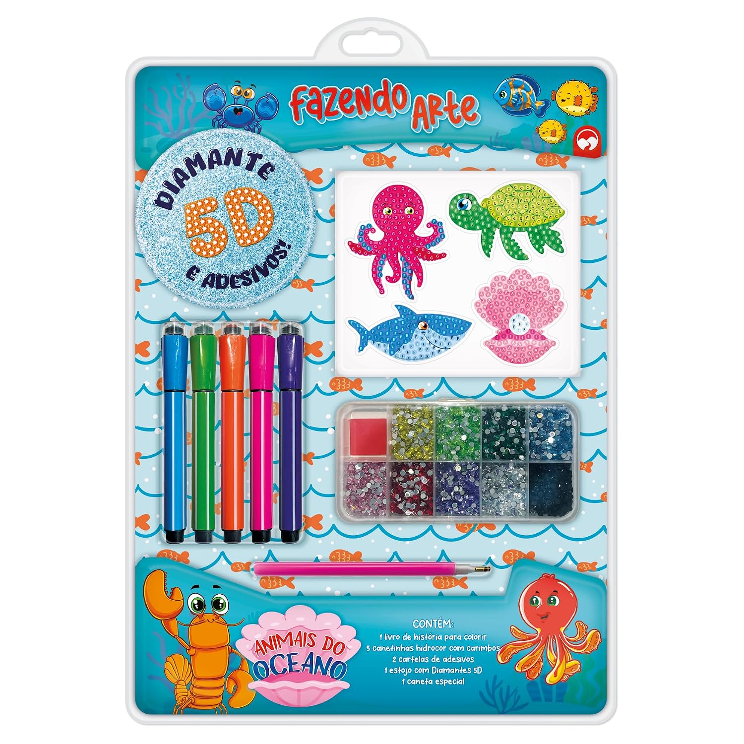 capítulo por capítulo baixar Fazendo Arte Diamante 5D - Animais do Oceano: Livro de Colorir com Canetinhas, Adesivos e Diamantes 5D