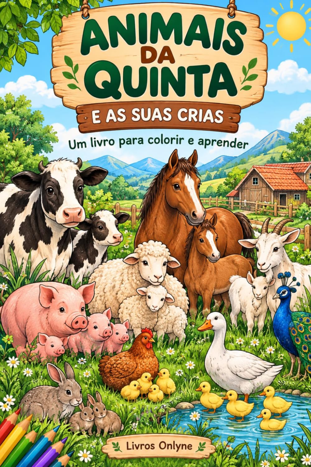 ler totalmente Os Animais da Quinta: um livro para colorir e aprender (Portuguese Edition)