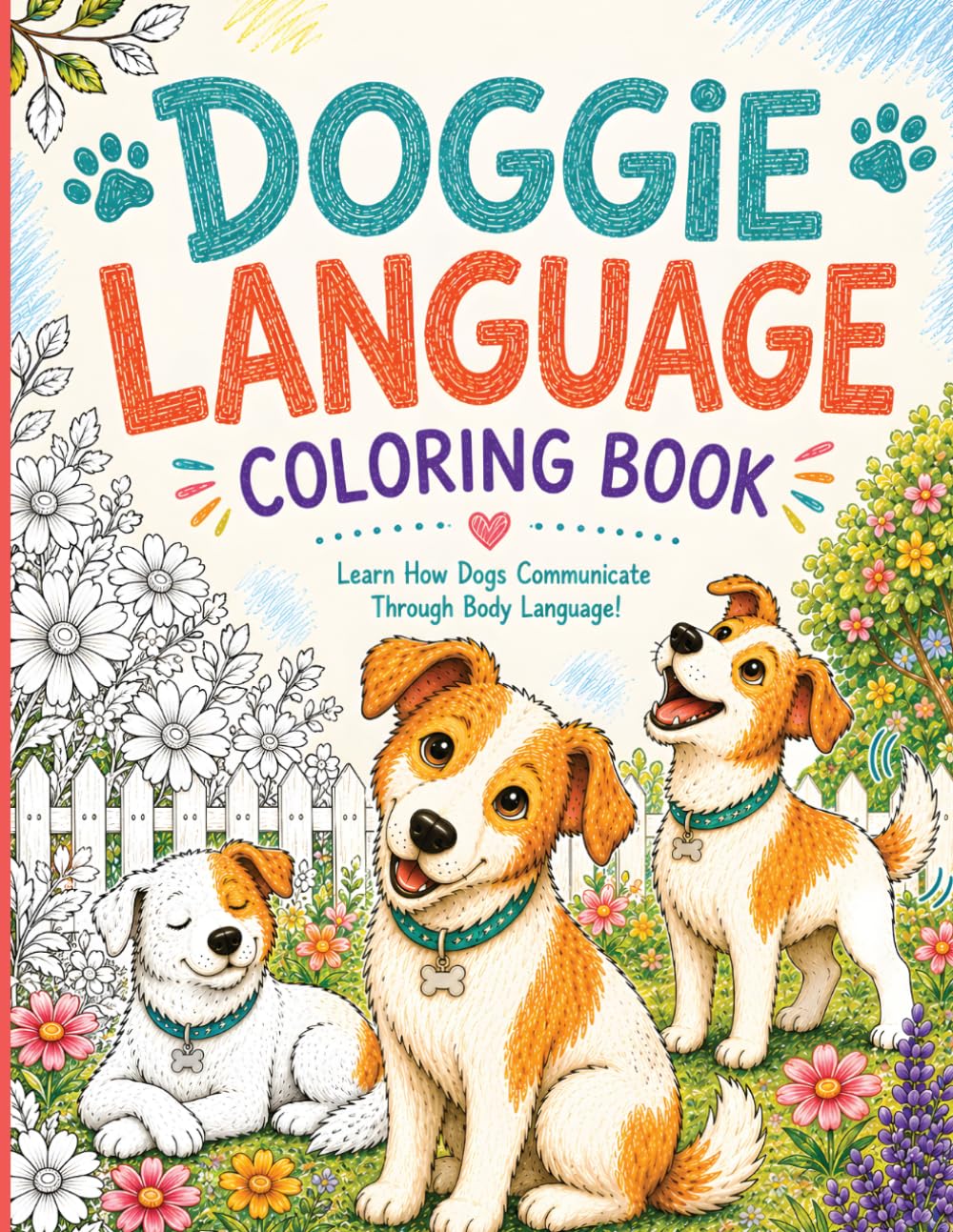 Doggie Language Coloring Book: 50 Fun & Educational Dog Body Language Scenes for Teens and Adults to Understand Behavior, Emotions & Everyday Signals baixar o livro de graça