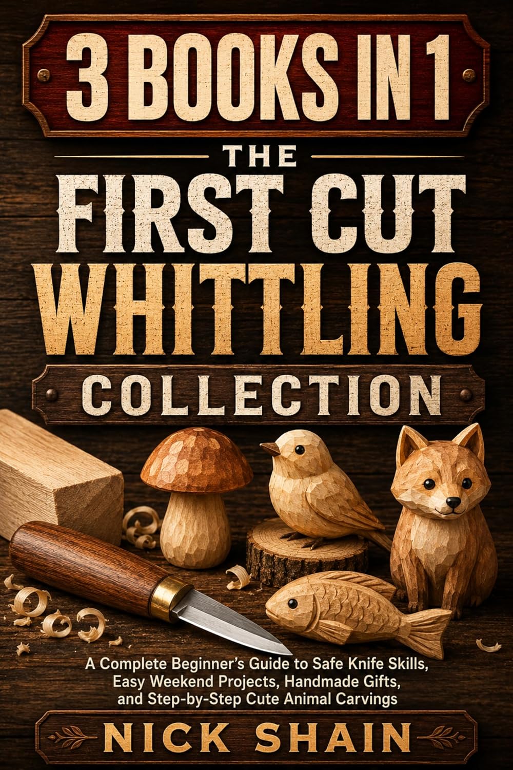 capítulo por capítulo baixar The First Cut Whittling Collection: 3 Books in 1: A Complete Beginner’s Guide to Safe Knife Skills, Easy Weekend Projects, Handmade Gifts, and Step-by-Step Cute Animal Carvings (English Edition)
