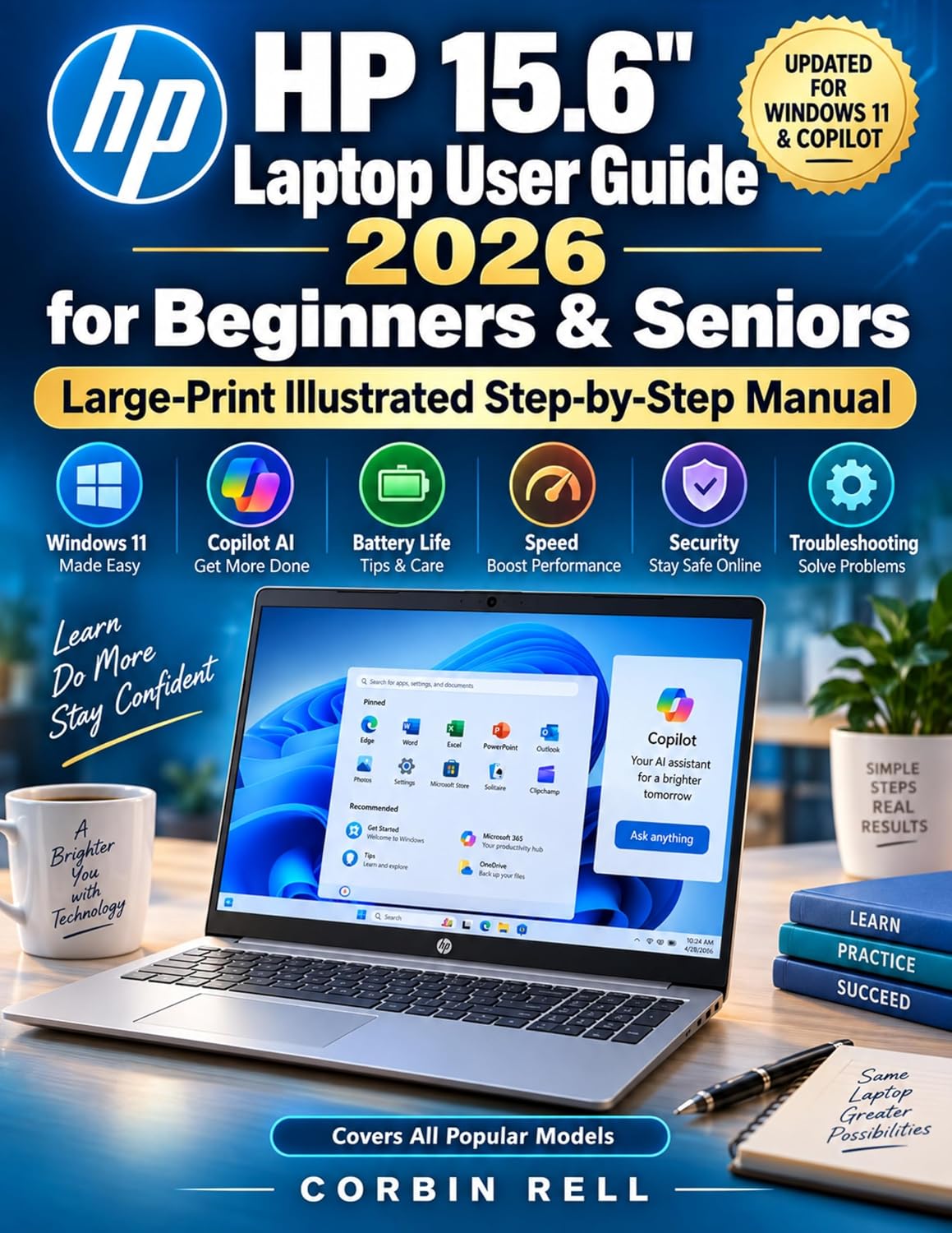 ler totalmente HP 15.6" Laptop User Guide 2026 for Beginners & Seniors: Large-Print Illustrated Step-by-Step Manual to Master Windows 11, Copilot AI, Battery Life, Speed, Security & Troubleshooting (English Edition)