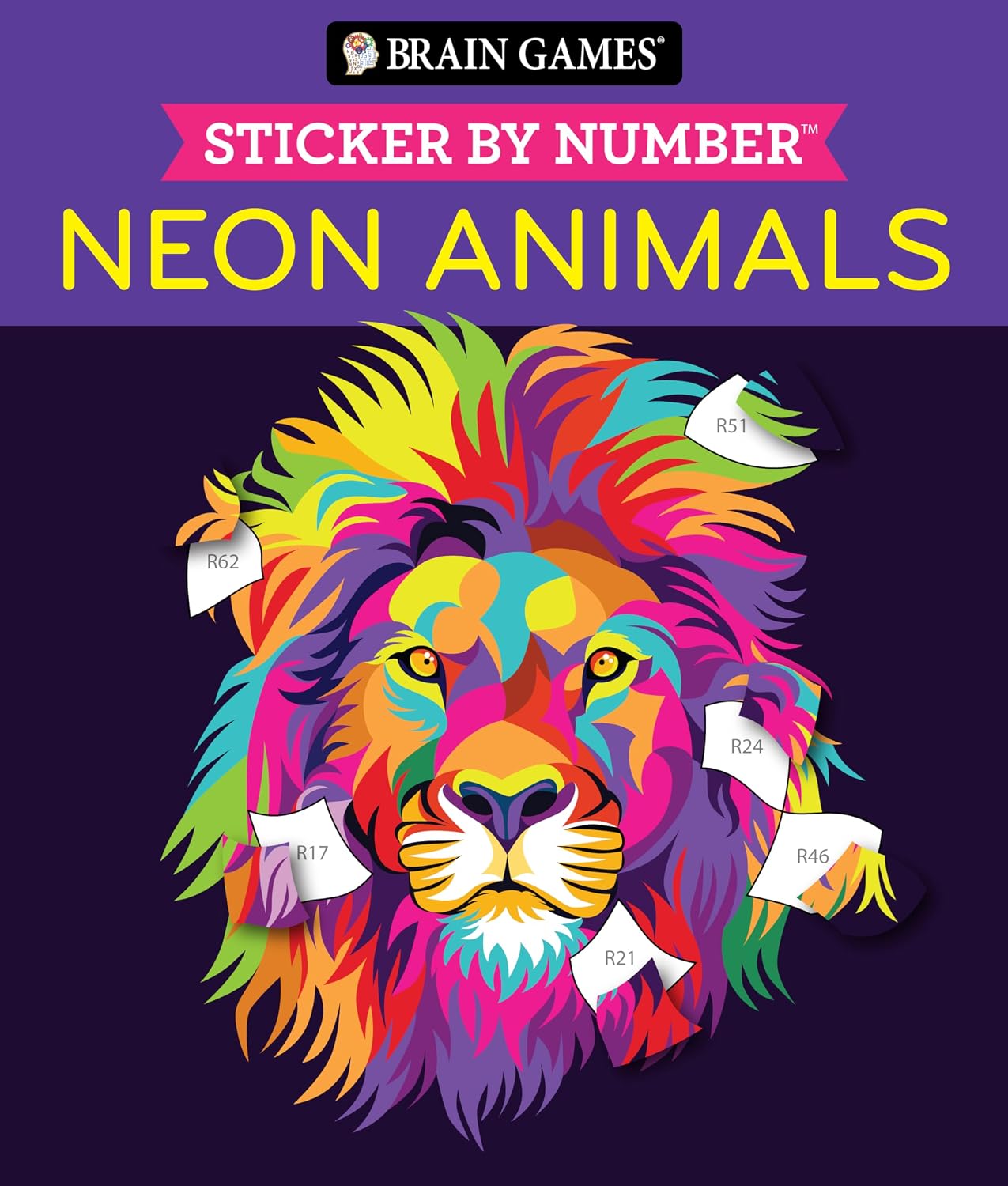 Brain Games - Sticker by Number: Neon Animals (28 Images to Sticker) baixar o livro de graça