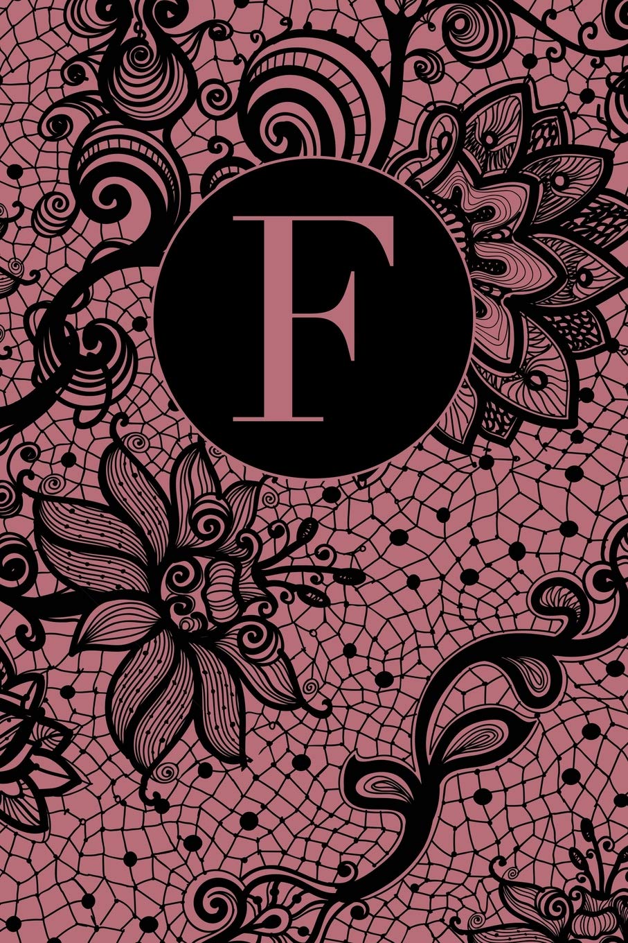 F: Letter F Journal, Black Flowered Lace on Rose Gold, Personalized Notebook Monogram Initial, 6 X 9 baixar livro de graça