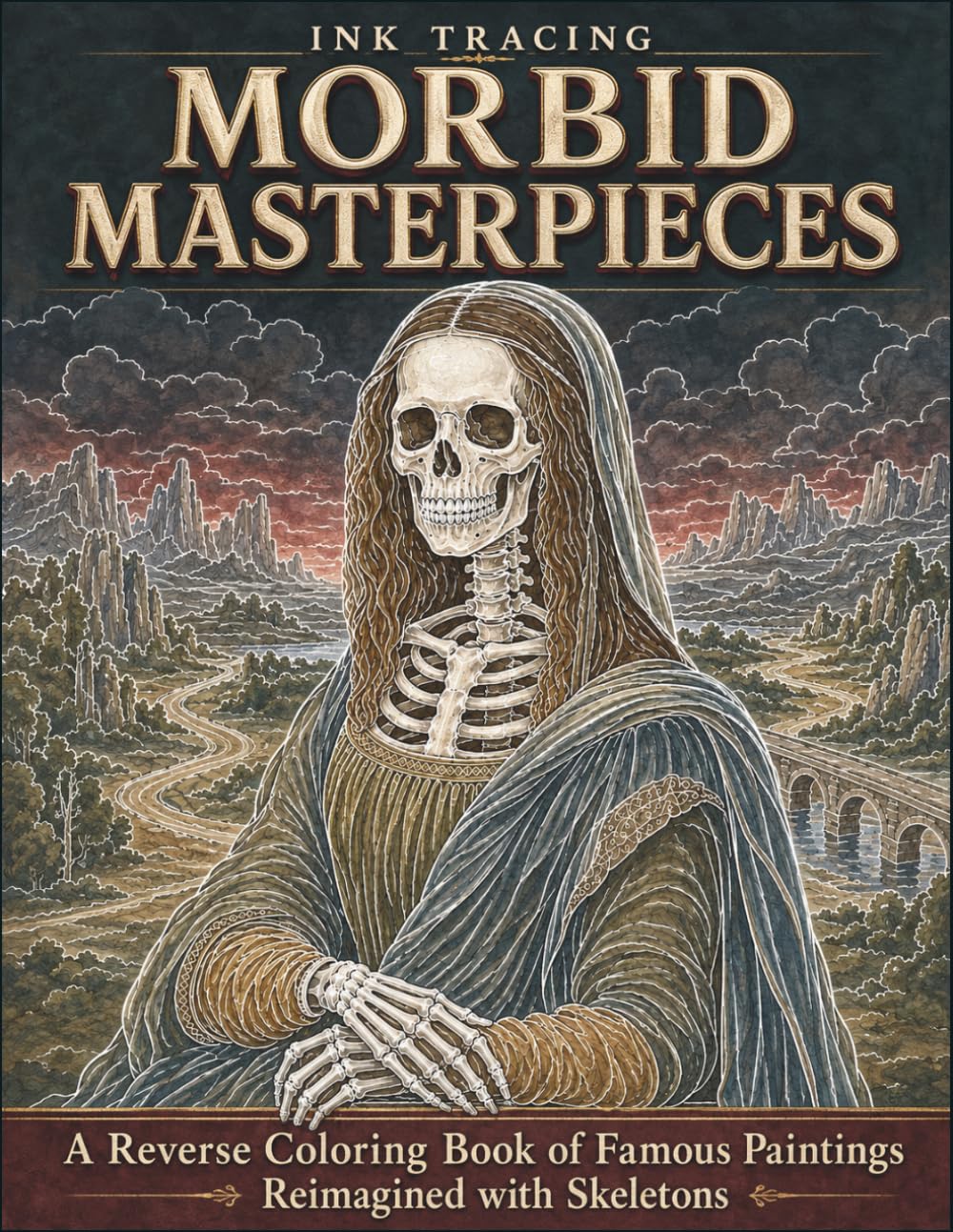 Ink Tracing Morbid Masterpieces: A Gothic Reverse Coloring and Ink Tracing Book of Famous Paintings Reimagined with Skeletons for Teens and Adults baixar o livro de graça