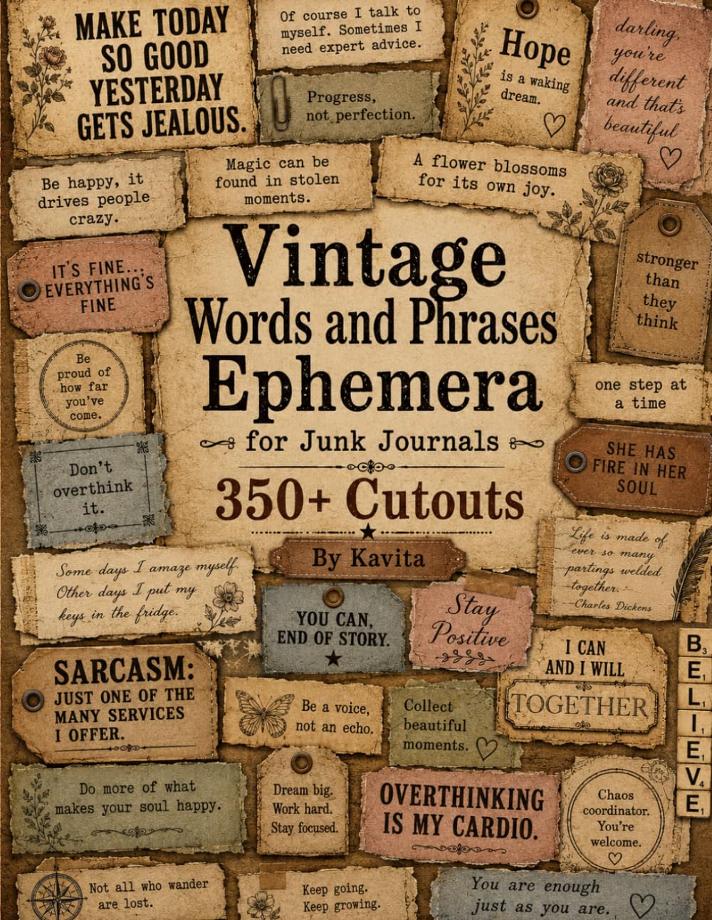 Vintage Words and Phrases Ephemera for Junk Journals: 350+ Fussy Cut Quotes, Labels, Words and Sentiments for Scrapbooks, Card Making, Collage Art and Paper Crafts baixar livro de graça
