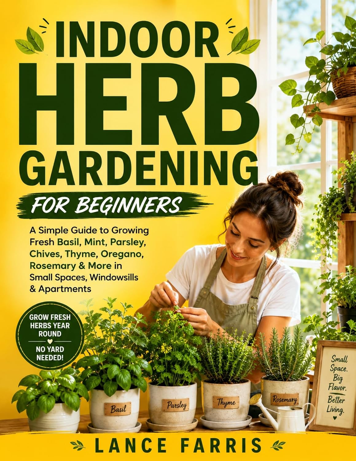ler totalmente INDOOR HERB GARDENING FOR BEGINNERS: A Simple Guide to Growing Fresh Basil, Mint, Parsley, Chives, Thyme, Oregano, Rosemary & More in Small Spaces, Windowsills & Apartments (English Edition)