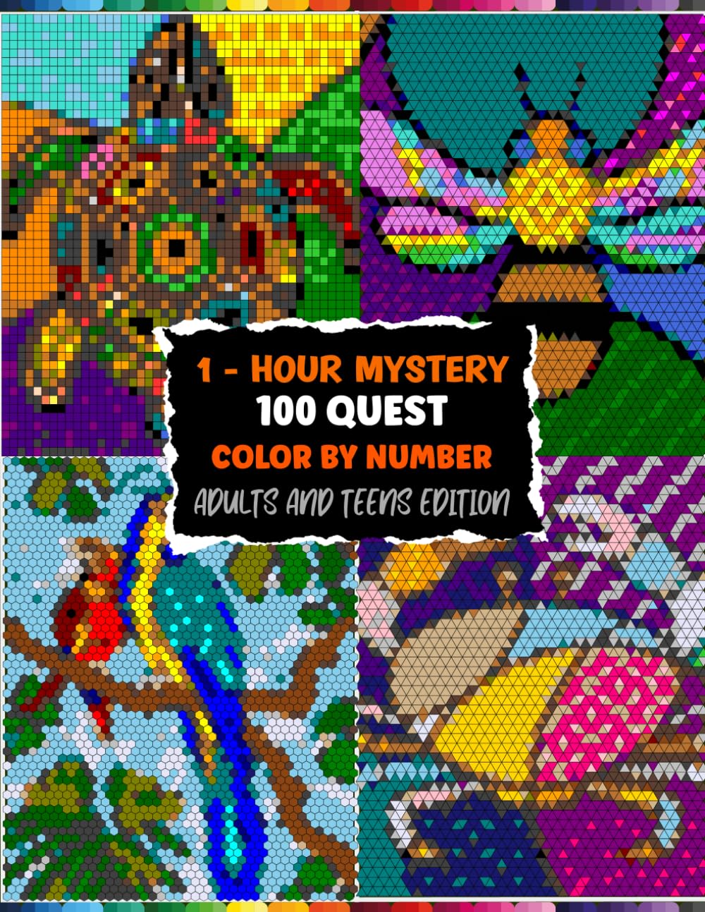 100 QUEST 1-HOUR MYSTERY: 100 Calm Color-by-Number Tasks in 3 Different Shapes | Each Page Can Be Finished in an Hour | Ideal for Teens & Adults baixar o livro de graça