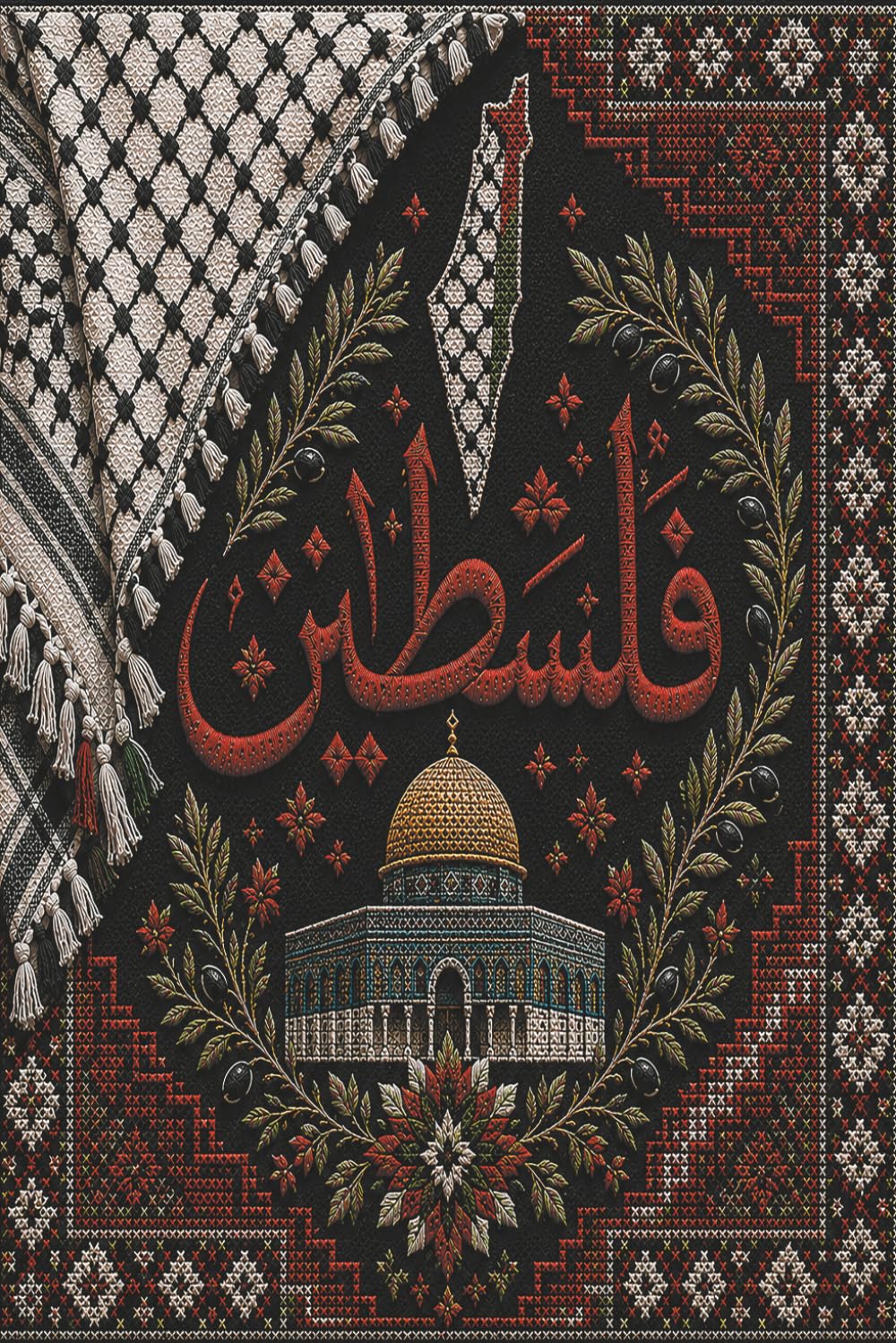 Palestine Keffiyeh Heritage Journal: Traditional Palestinian Tatreez Embroidery Pattern Notebook | Jerusalem Dome of the Rock & Map Lined Diary | 120 Pages, 6x9 Inches baixar livro de graça