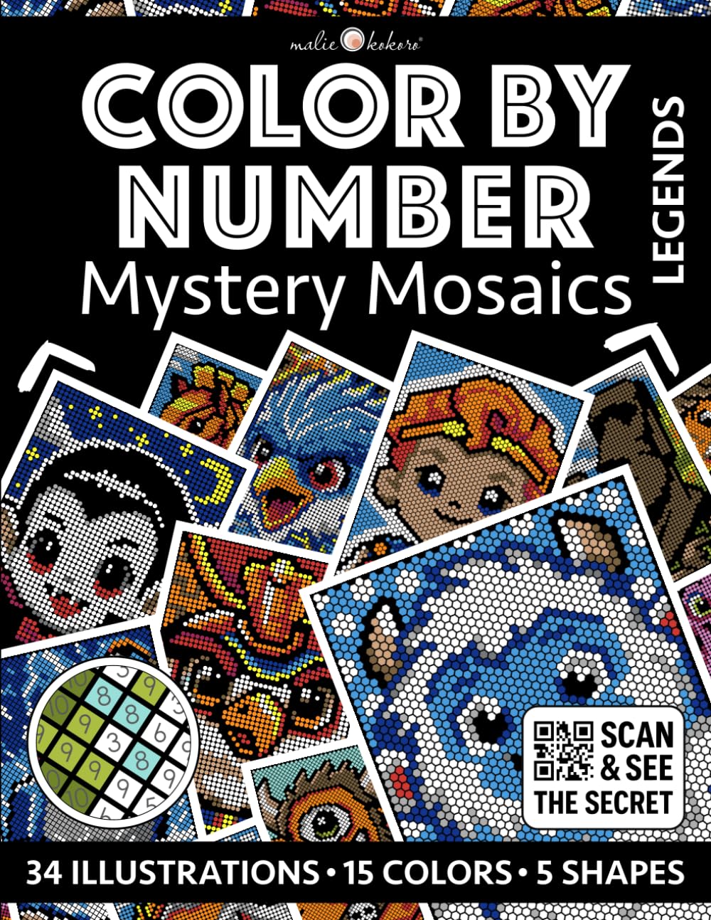 Color by Number: Legends | Black Background Edition | Mystery Mosaics Coloring Book for Adults | Pixel Art Coloring for Relaxation and Mindfulness:... (Color by Number - Black Edition | Pixelart) baixar o livro de graça