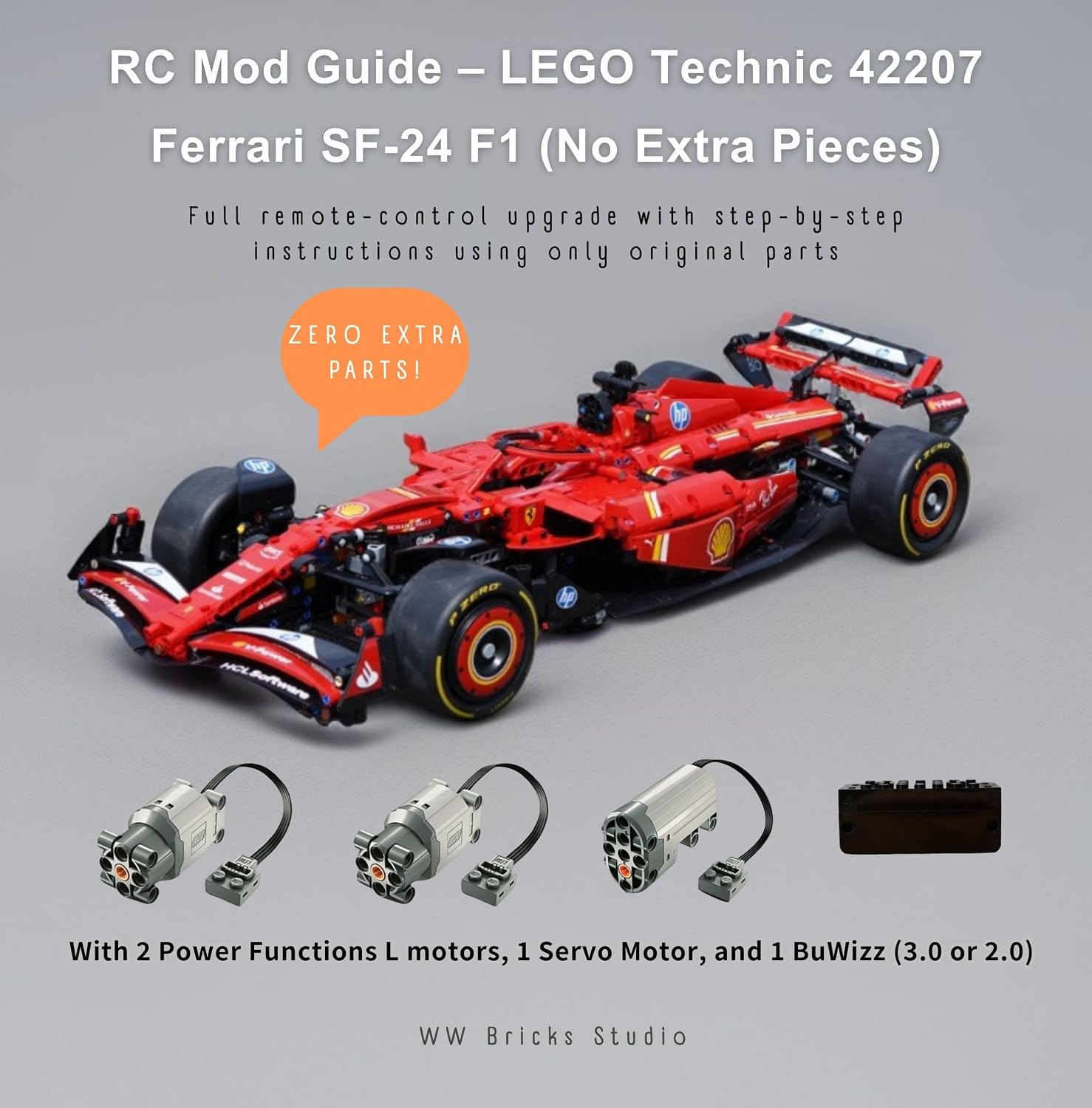 ler totalmente RC Mod Guide – LEGO Technic 42207 Ferrari SF-24 F1 (No Extra Pieces): Full remote-control upgrade with step-by-step instructions using only original parts (Motorization series) (English Edition)
