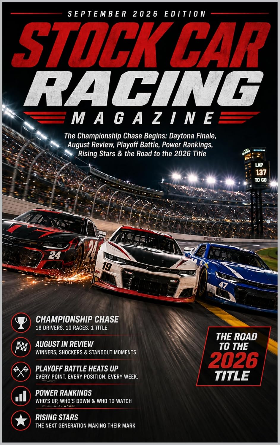 ler totalmente STOCK CAR RACING MAGAZINE SEPTEMBER 2026 EDITION: The Championship Chase Begins: Daytona Finale, August Review, Playoff Battle, Power Rankings, Rising... the Road to the 2026 Title (English Edition)