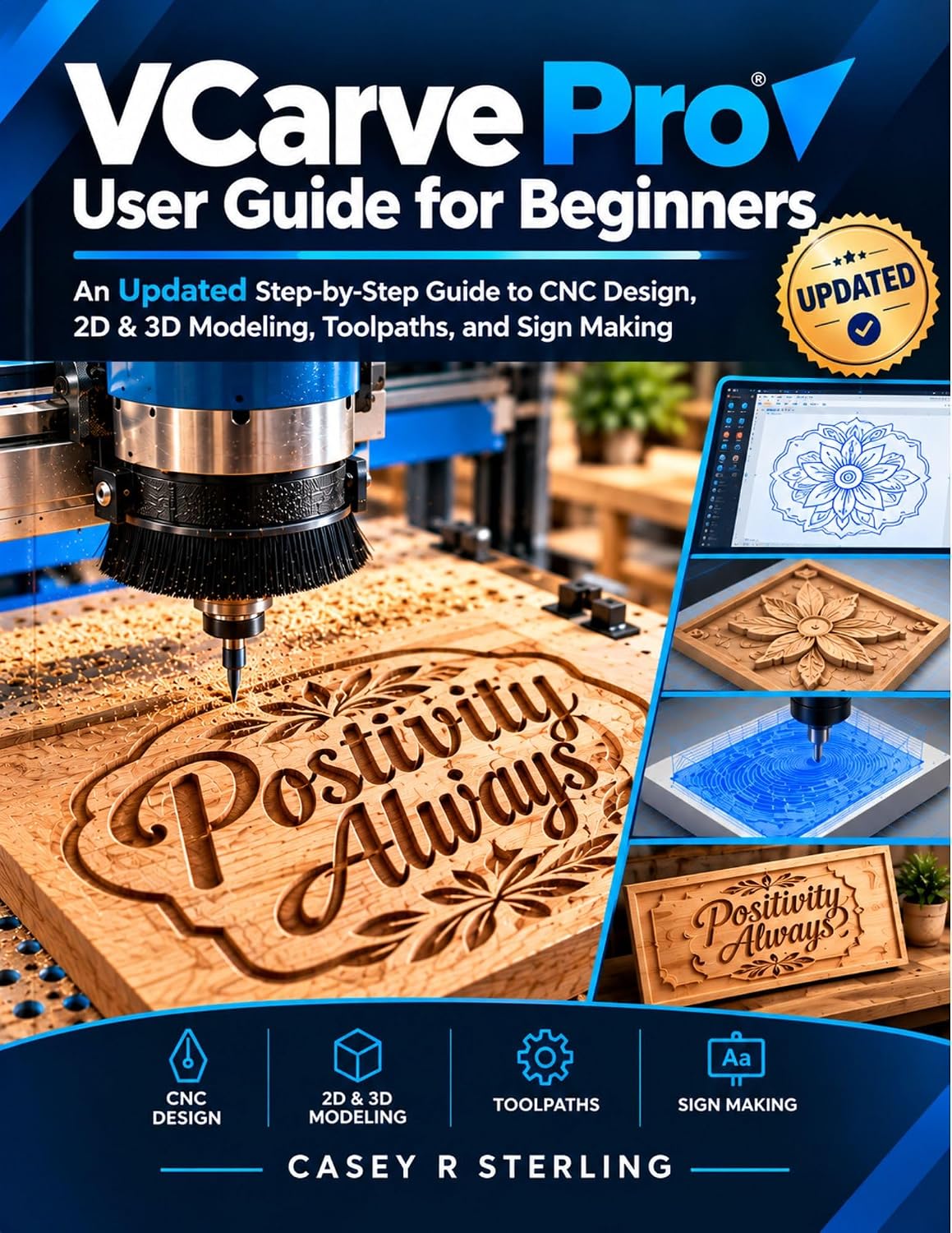 capítulo por capítulo baixar VCarve Pro User Guide for Beginners: An Updated Step-by-Step Guide to CNC Design, 2D & 3D Modeling, Toolpaths, and Sign Making (English Edition)