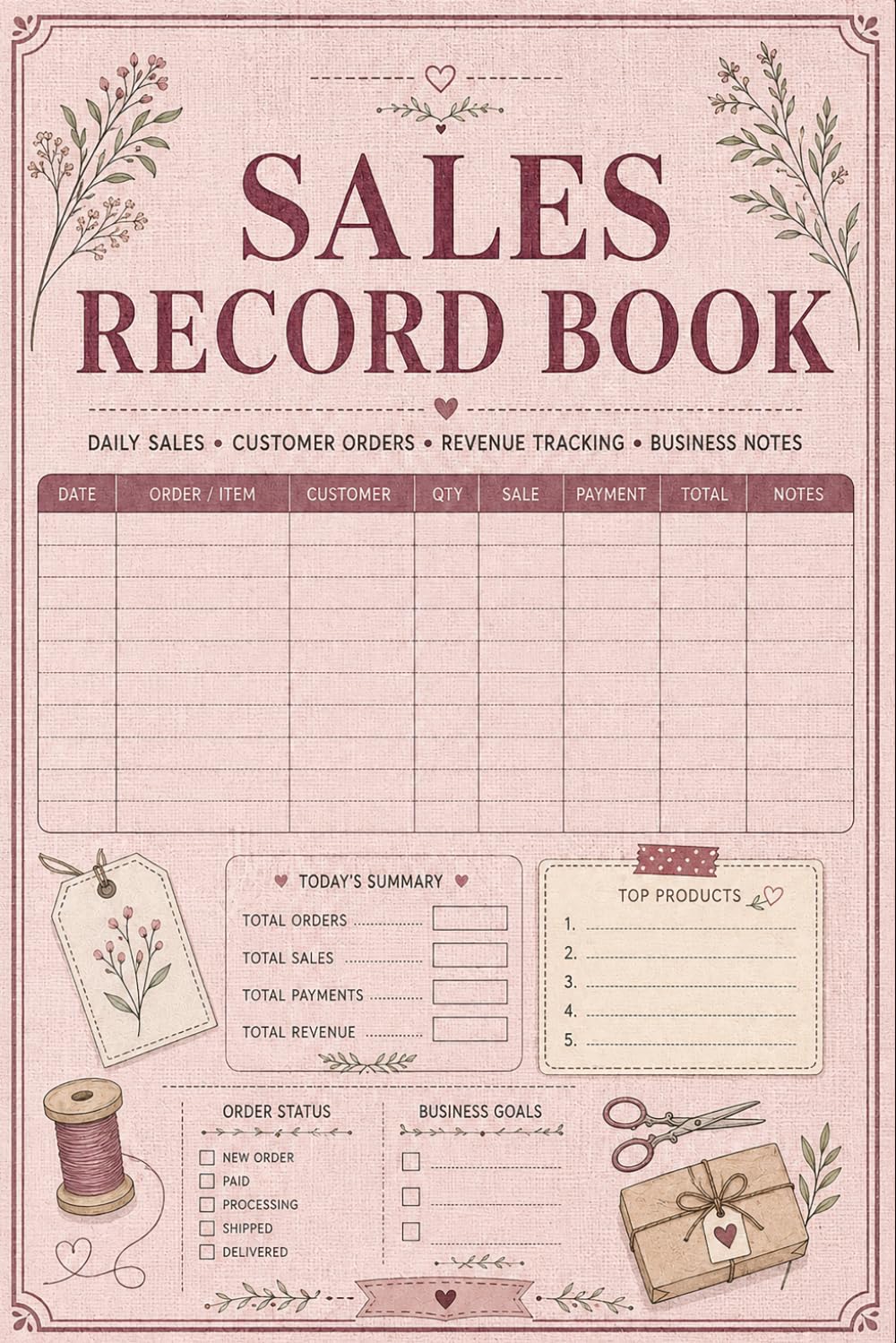 Sales Record Book: Daily Revenue Journal for Small Business Owners Recording Transactions, Customer Orders, Payment Details, Product Sales, Returns, and Sales Notes baixar livro de graça