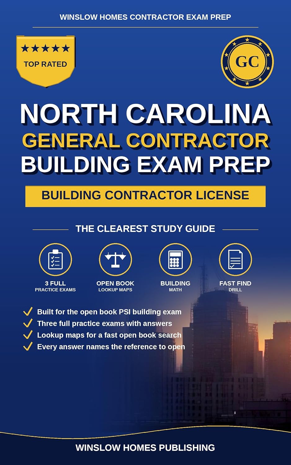 capítulo por capítulo baixar North Carolina General Contractor Building Exam Prep: Open Book Study Guide With 500+ Practice Questions, 3 Full Practice Exams, Lookup Maps, Math, and... Contractor Exam Prep) (English Edition)