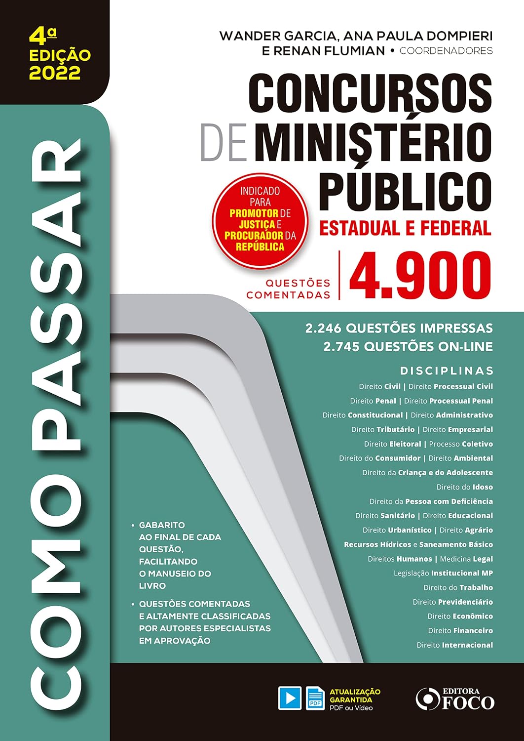 ler totalmente Concursos de ministério público estadual e federal: 4.900 questões comentadas (Como passar)