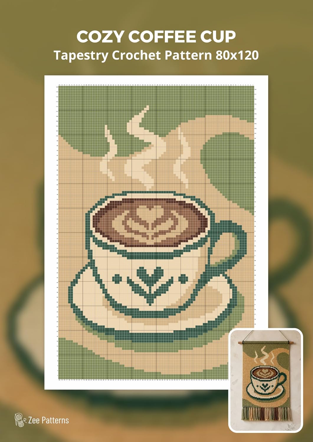 Cozy Coffee Cup Tapestry Crochet Pattern 80x120 Stitches: A Cozy Single Crochet Wall Art Design for Coffee Lovers and Handmade Home Decor (English Edition) baixar livro de graça