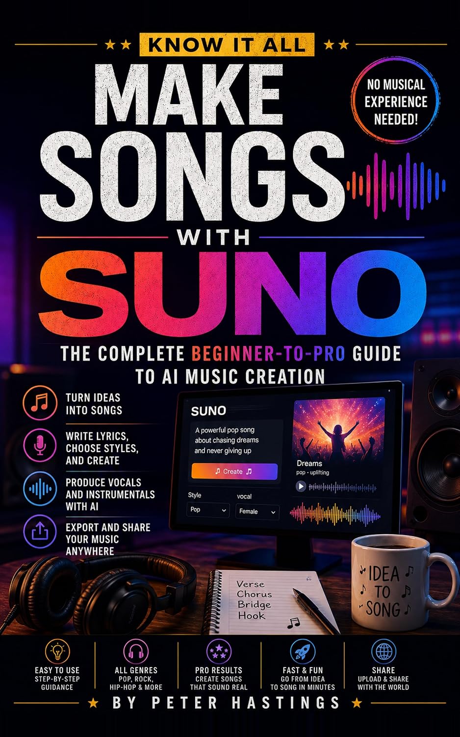 capítulo por capítulo baixar MAKE SONGS WITH SUNO: THE COMPLETE BEGINNER-TO-PRO GUIDE TO AI MUSIC CREATION (Know It All Book 6) (English Edition)
