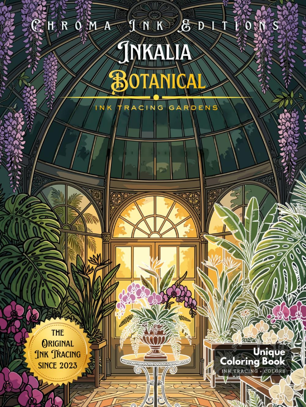 Inkalia Botanical Gardens: Cozy Cottage Coloring | Botanical Ink Tracing Coloring Book for Adults | Cottagecore: Ink Tracing for Stress Relief |... Edition (Inkalia Bold and Easy Ink Tracing) baixar livro de graça