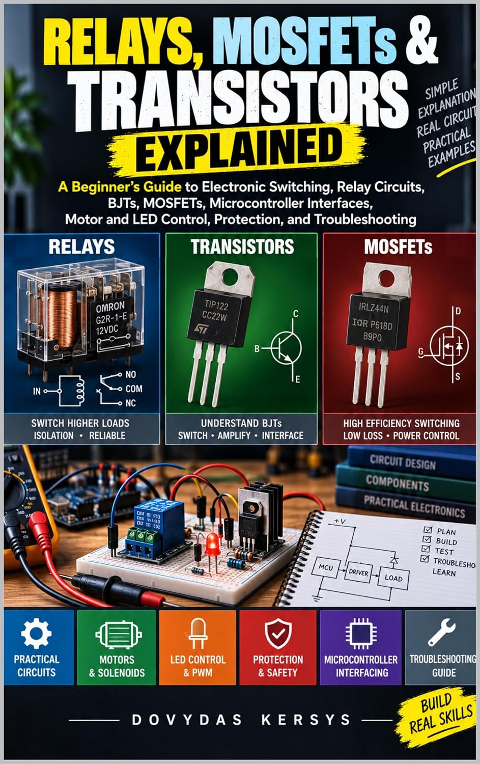 ler totalmente Relays, MOSFETs & Transistors Explained: A Practical Beginner’s Guide to Electronic Switching, BJTs, MOSFETs, Relay Circuits, Load Control, Protection,... and Troubleshooting (English Edition)