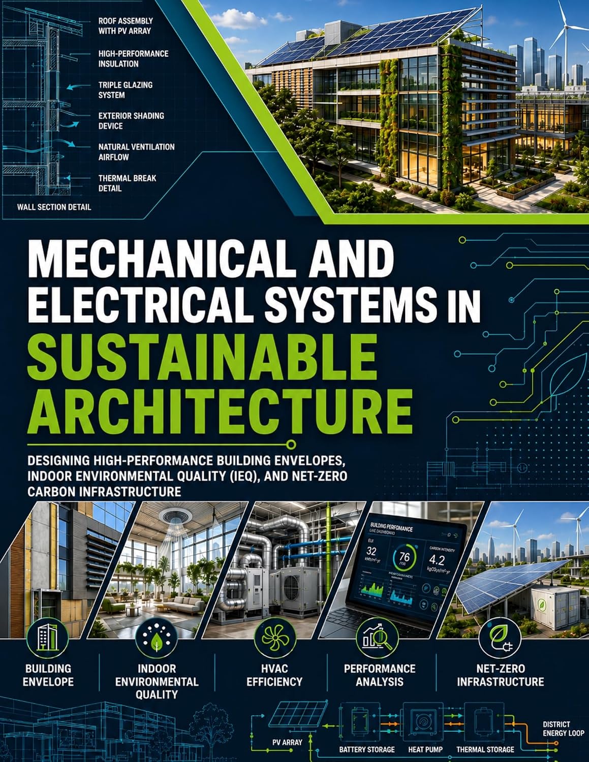 MECHANICAL AND ELECTRICAL SYSTEMS IN SUSTAINABLE ARCHITECTURE: Designing High-Performance Building Envelopes, Indoor Environmental Quality (IEQ), and Net-Zero Carbon Infrastructure (English Edition) baixar o livro de graça