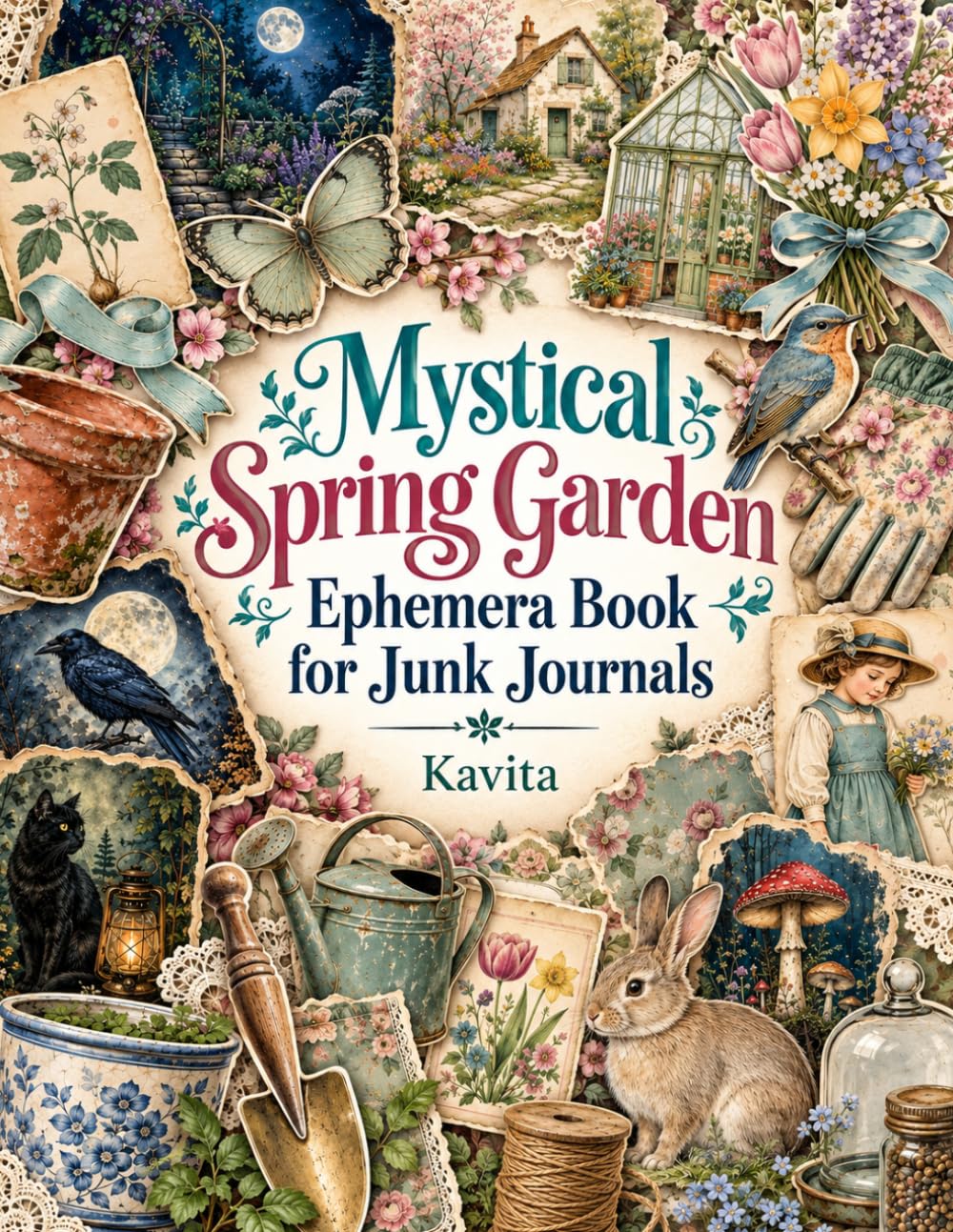 Mystical Spring Garden Ephemera Book for Junk Journals: Botanical, Apothecary and Moonlit Cutouts for Scrapbooking, Collage and Paper Crafts baixar o livro de graça