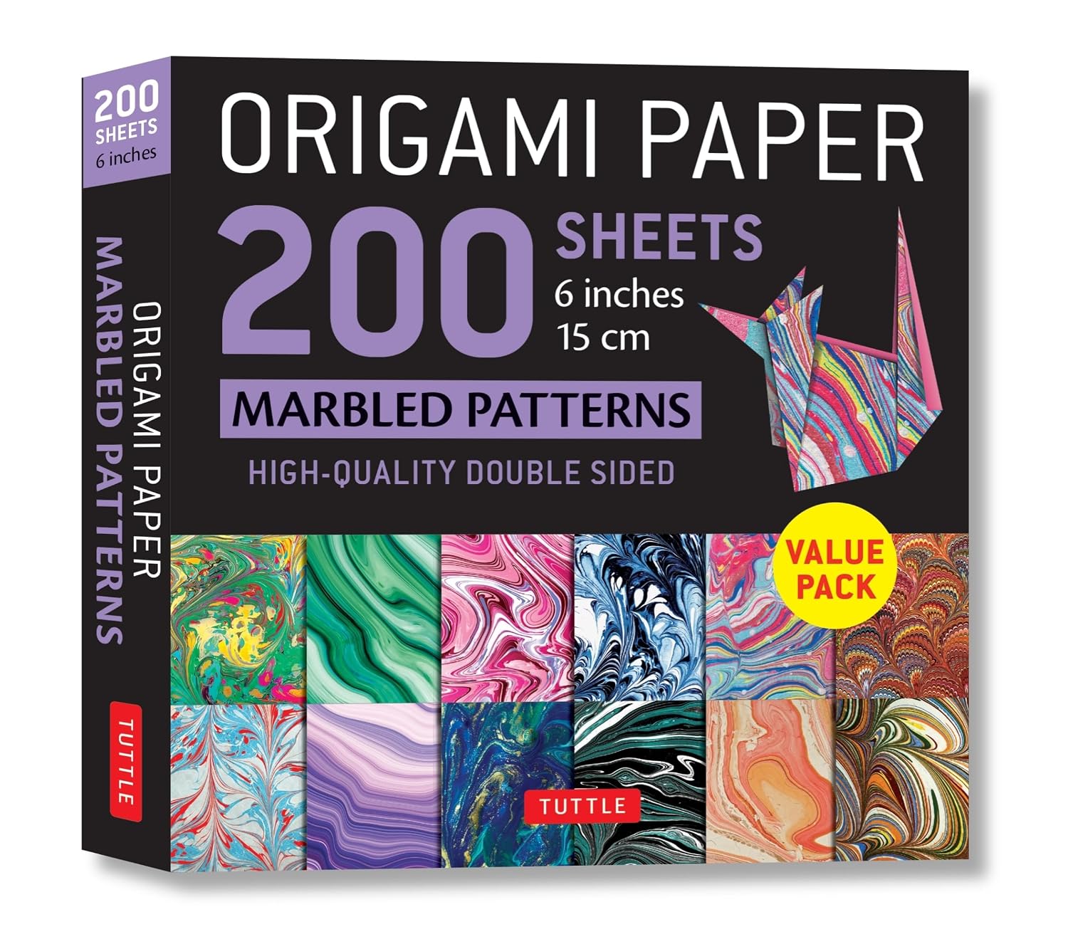 ler totalmente Origami Paper 200 Sheets Marbled Patterns 6" (15 CM): Tuttle Origami Paper: High-Quality Double Sided Origami Sheets Printed with 12 Different Patterns (Instructions for 6 Projects Included)