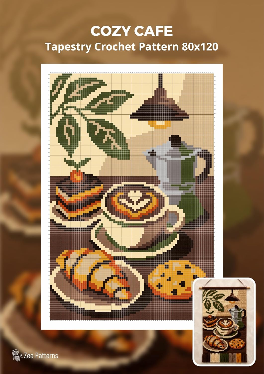 Cozy Cafe Tapestry Crochet Pattern 80x120 Stitches: A Step-by-Step Guide to Creating Cozy Wall Art with Single Crochet, Warm Colors, and Coffeehouse-Inspired Designs (English Edition) baixar livro de graça