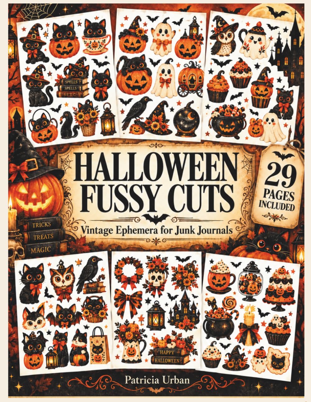 Halloween Fussy Cuts: 29 Vintage Ephemera Pages for Junk Journals, Scrapbooking, Collage & Paper Crafts: Watercolor Style Halloween Ephemera... Pumpkins, Cats, Ghosts and Autumn Decorations baixar o livro de graça
