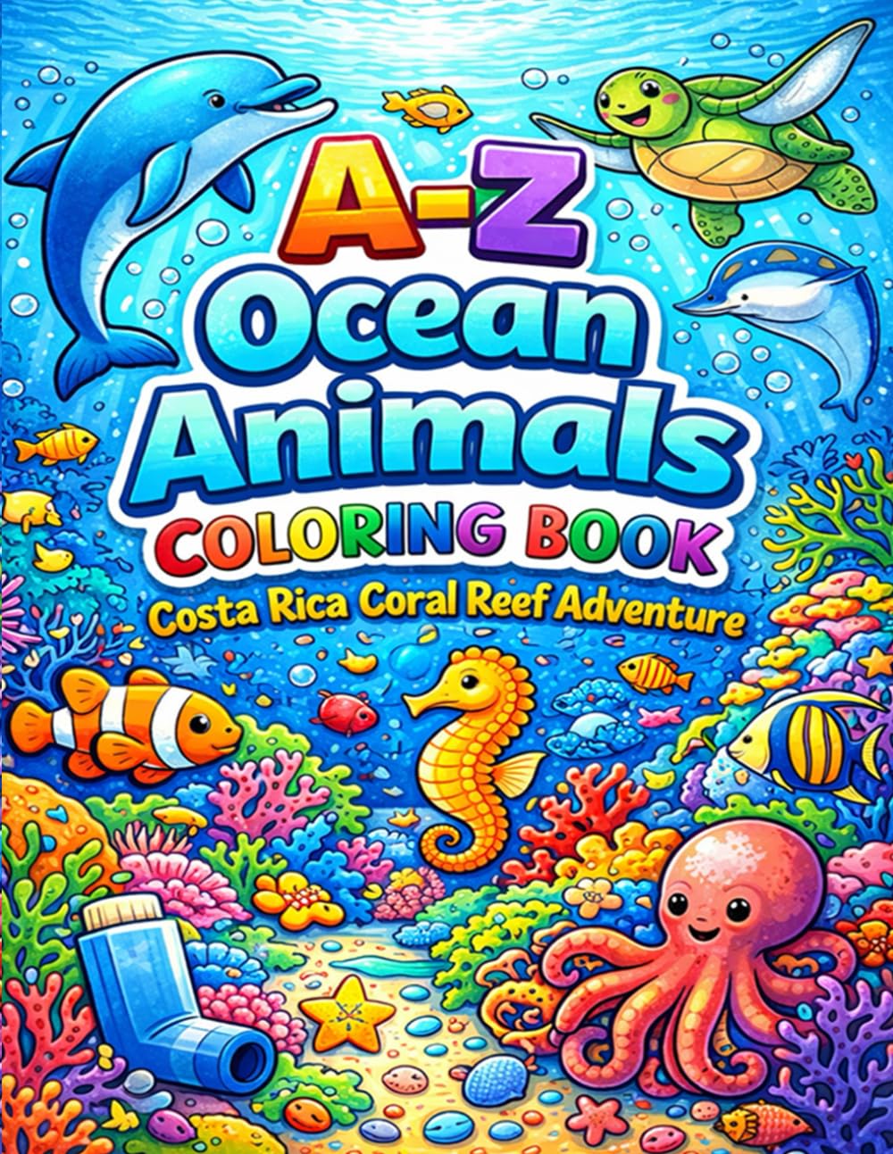 A–Z Ocean Animals Coloring Book: Costa Rica Coral Reef Adventure baixar o livro de graça