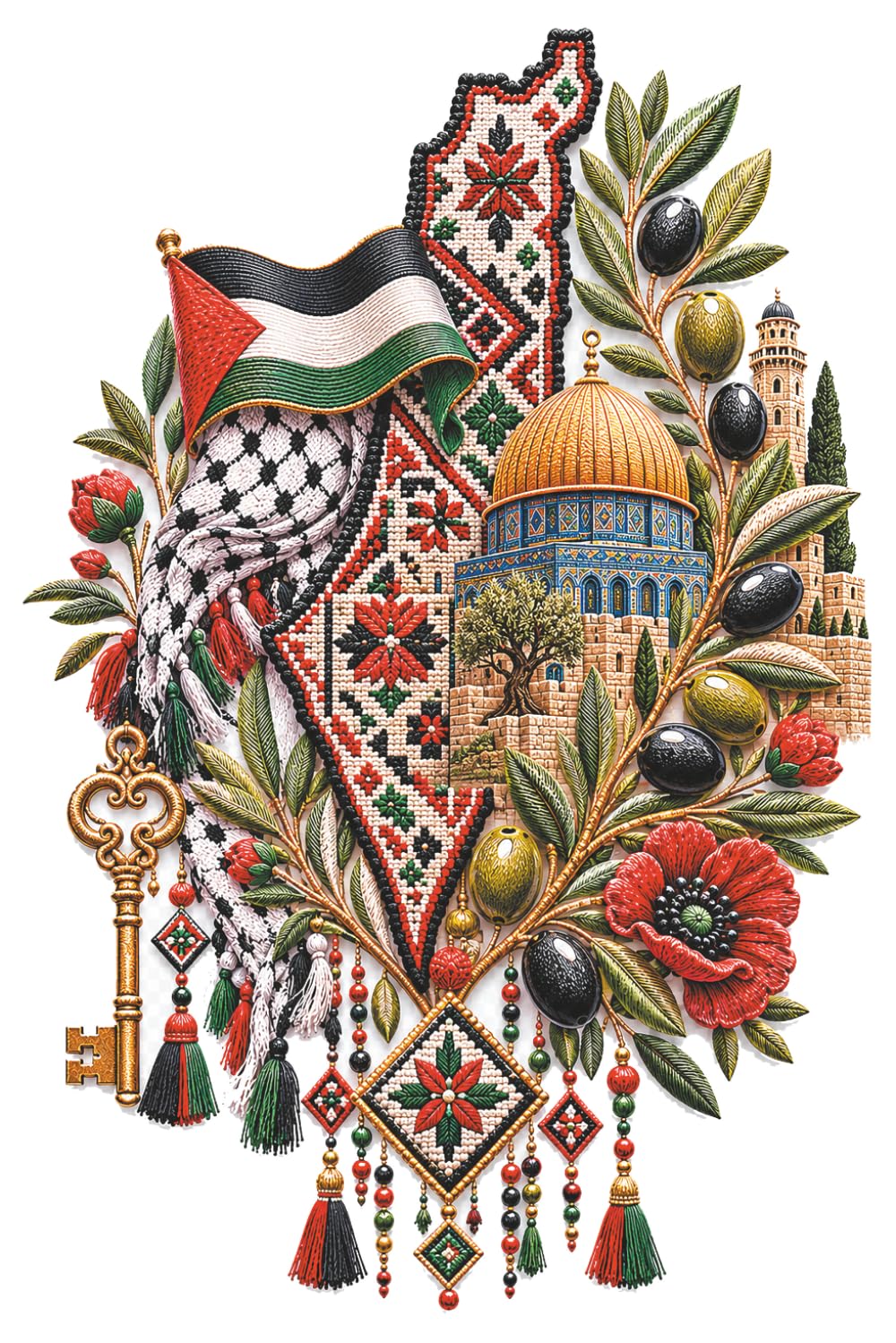 ler totalmente Palestine Return Nakba Key Map Notebook: Lined Journal Traditional Embroidery