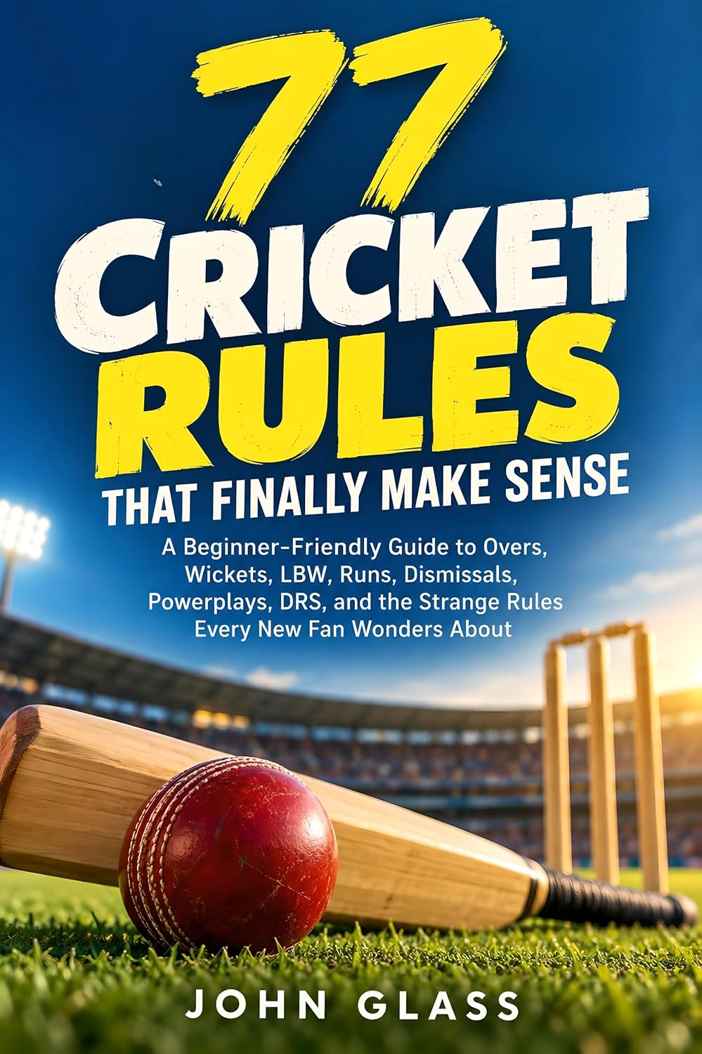 ler totalmente 77 Cricket Rules That Finally Make Sense: A Beginner-Friendly Guide to Overs, Wickets, LBW, Runs, Dismissals, Powerplays, DRS, and the Strange Rules Every New Fan Wonders About (English Edition)
